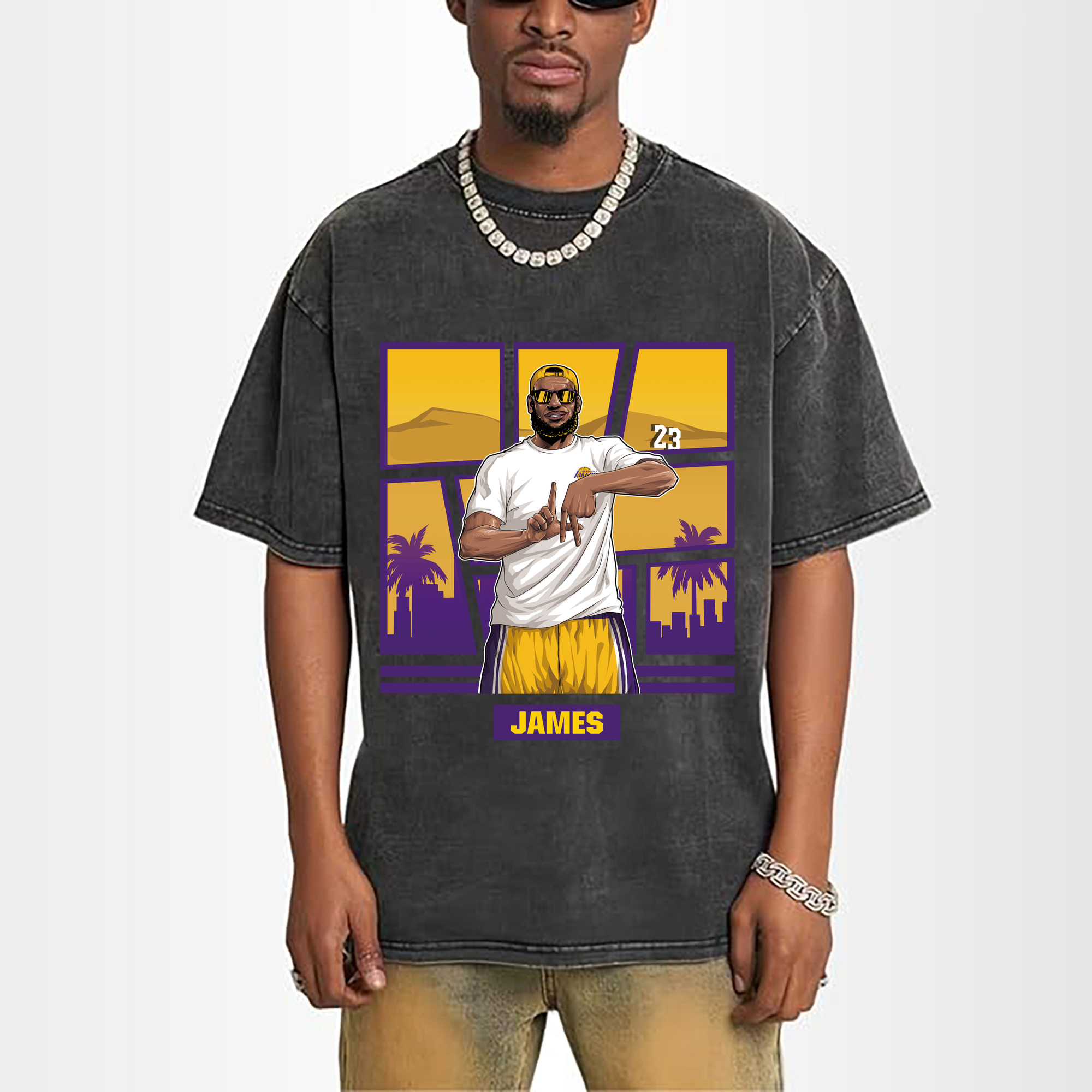 LeBron James 'LA' gesture c