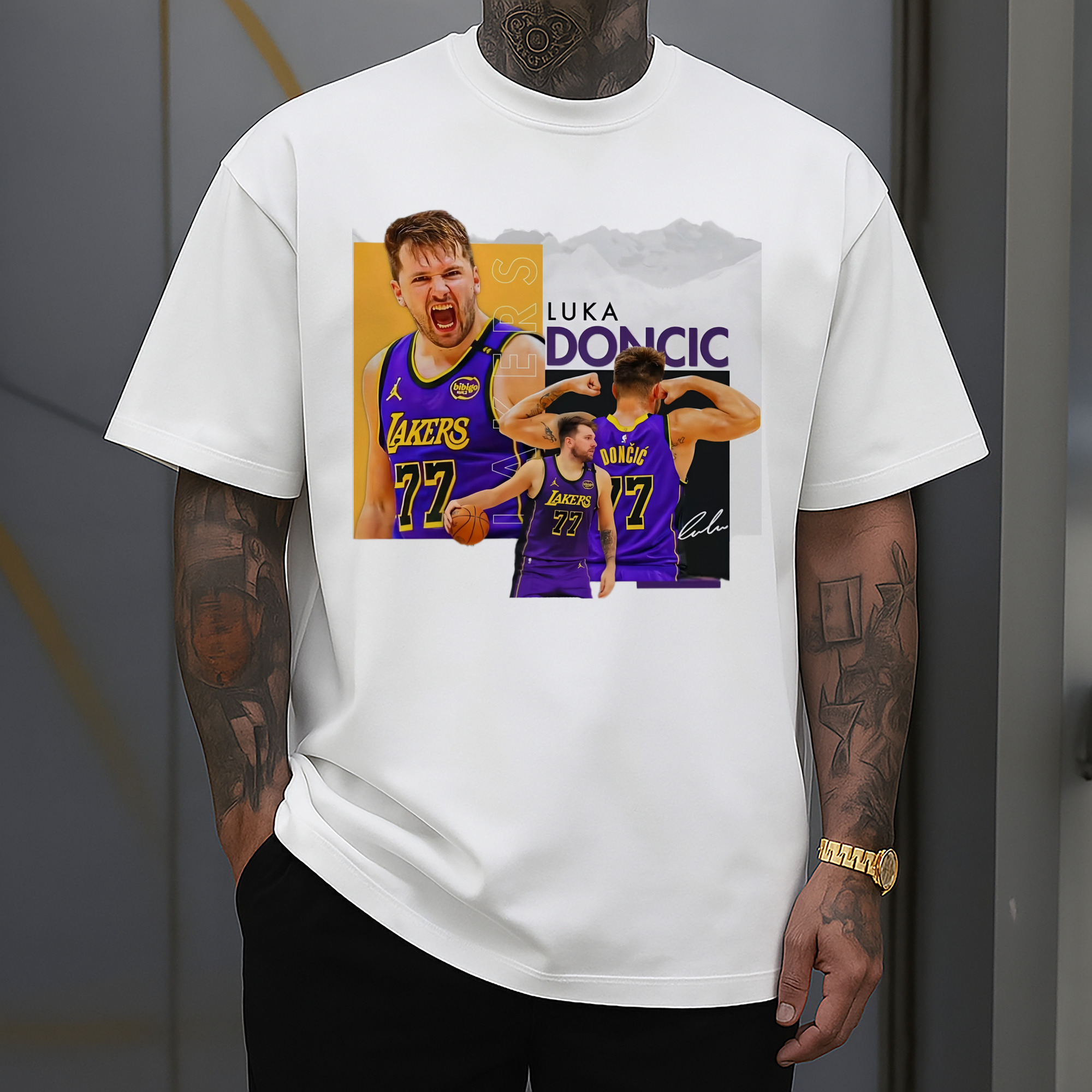 Luka Dončić  Lakers Celebration Action T‑Shirt