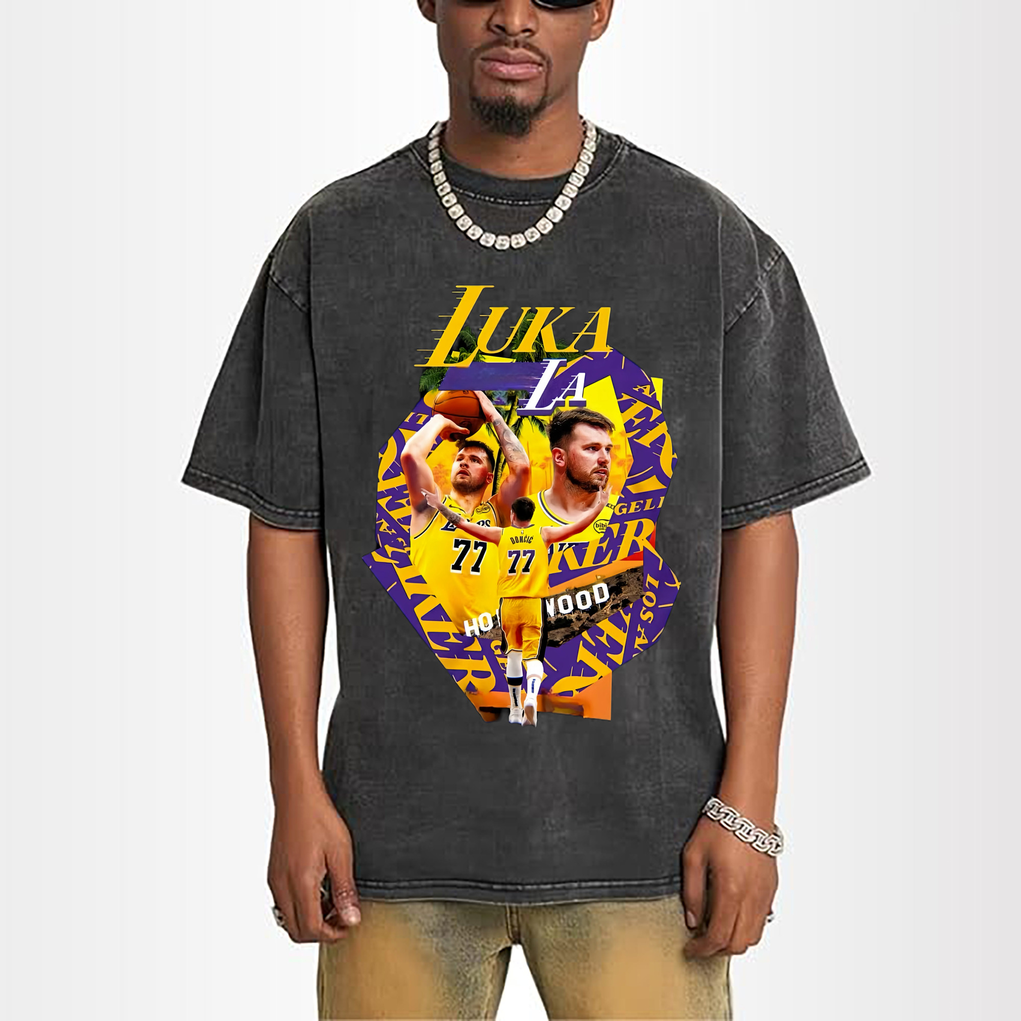 Luka Dončić Lakers Collage graphic T‑Shirt