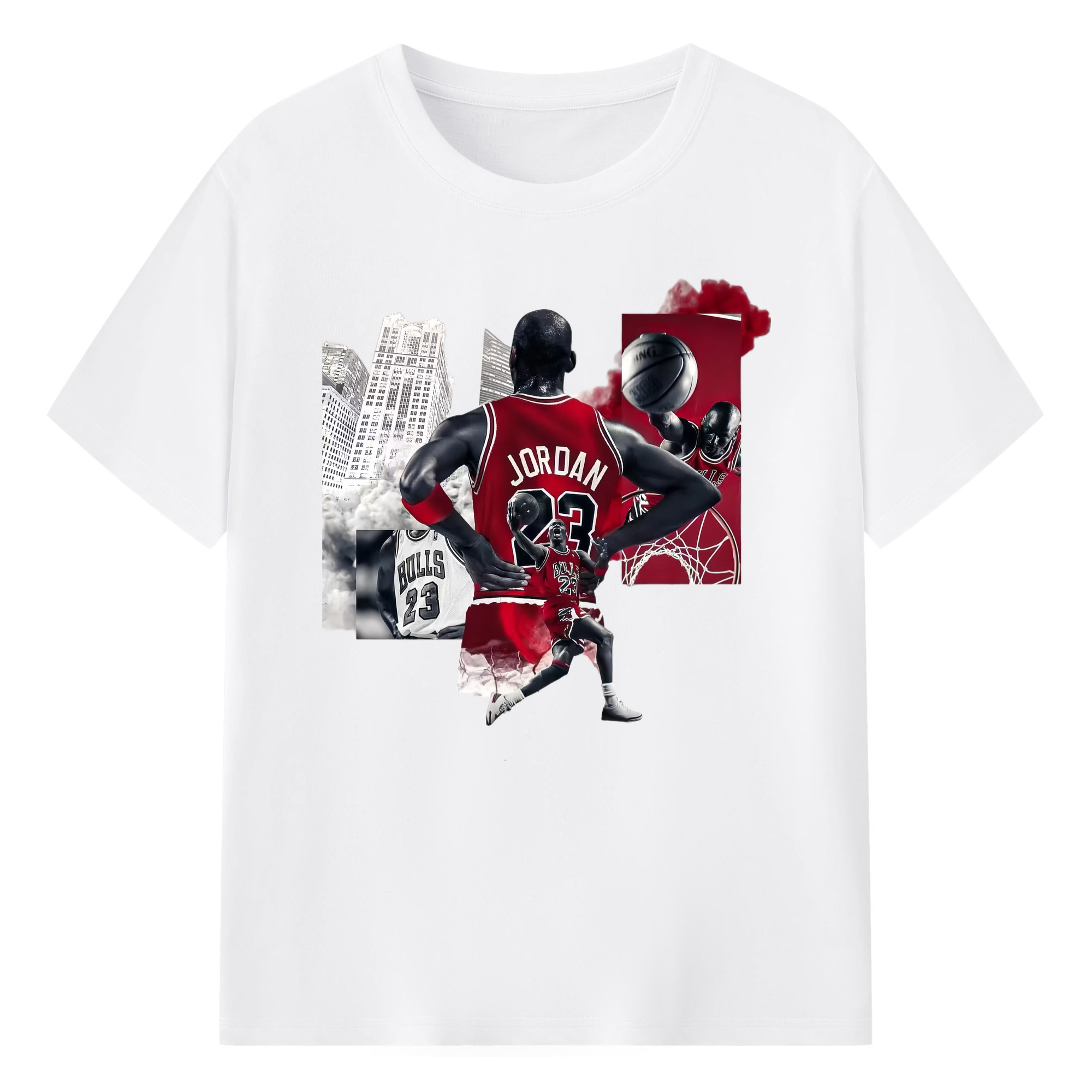 Michael Jordan Chicago legendary star  T‑Shirt - 180g Cotton T-Shirt With Front Heat Transfer Print – Soft, Lightweight, Fitted Design – Comfortable Casual Wear For Sports & Everyday Use