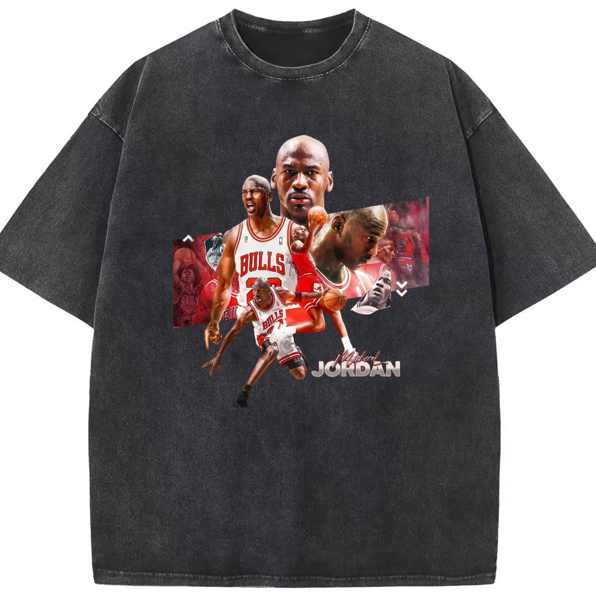 Goat Michael Jordan Shirt - Washed Vintage Look 230g Cotton Oversized T-Shirt With Front Heat Transfer Print – Soft, Lightweight, Stylish Fit – Comfortable Casual Wear For Sports & Everyday Use