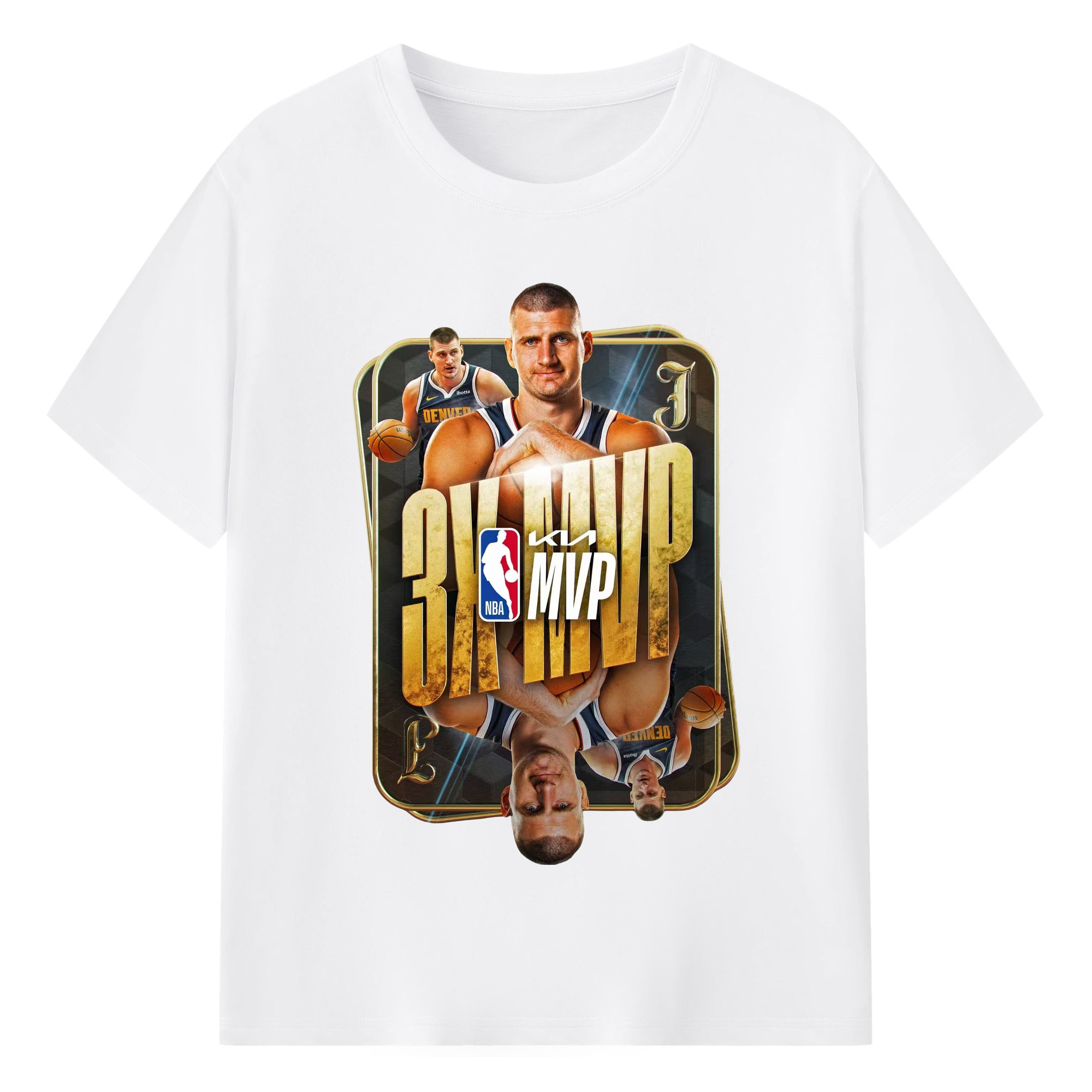 Nikola Jokic MVP 2024 Graphic T-shirt - 180g Cotton T-Shirt With Front Heat Transfer Print – Soft, Lightweight, Fitted Design – Comfortable Casual Wear For Sports & Everyday Use