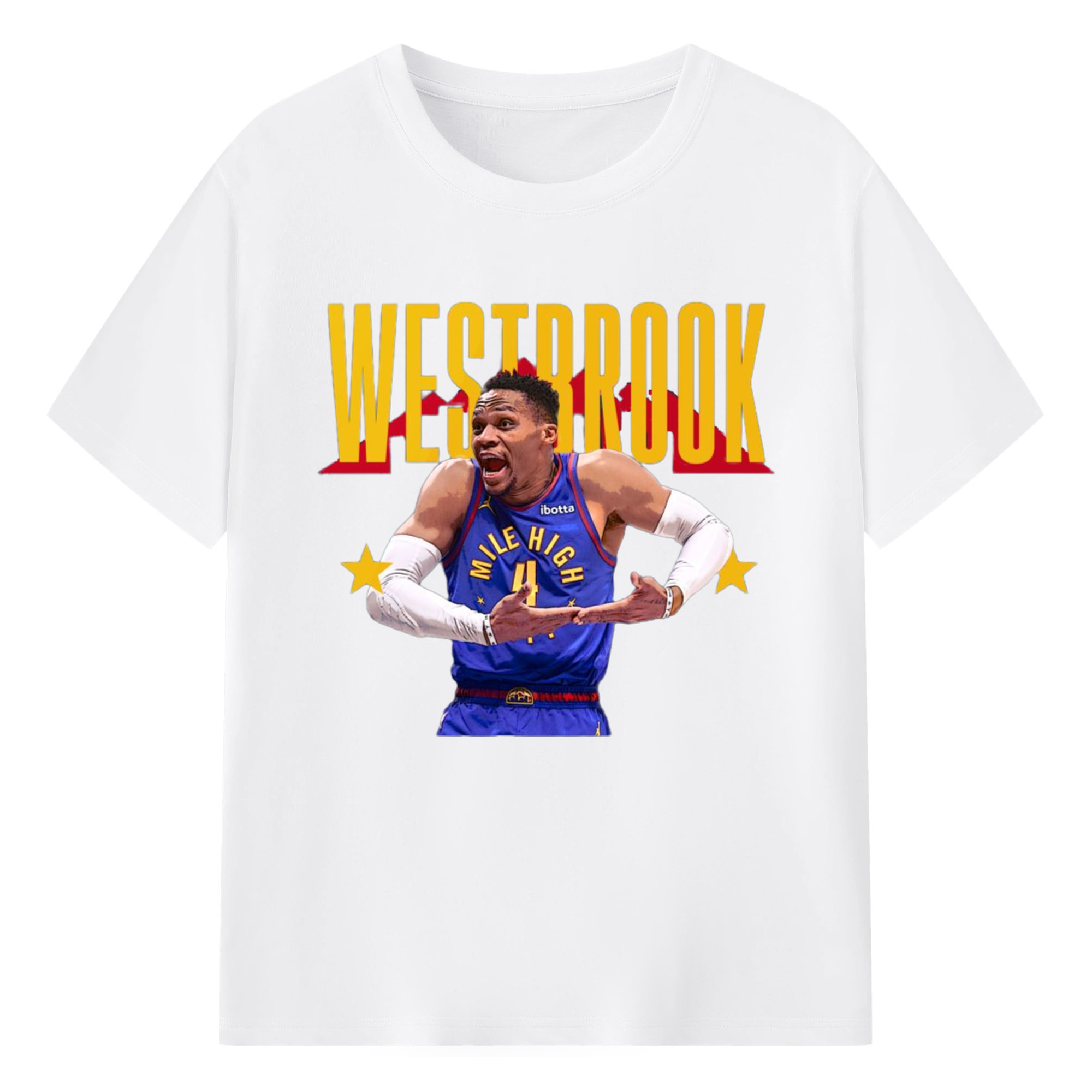 Russell Westbrook shark baby t shirt - 180g Cotton T-Shirt With Front Heat Transfer Print – Soft, Lightweight, Fitted Design – Comfortable Casual Wear For Sports & Everyday Use