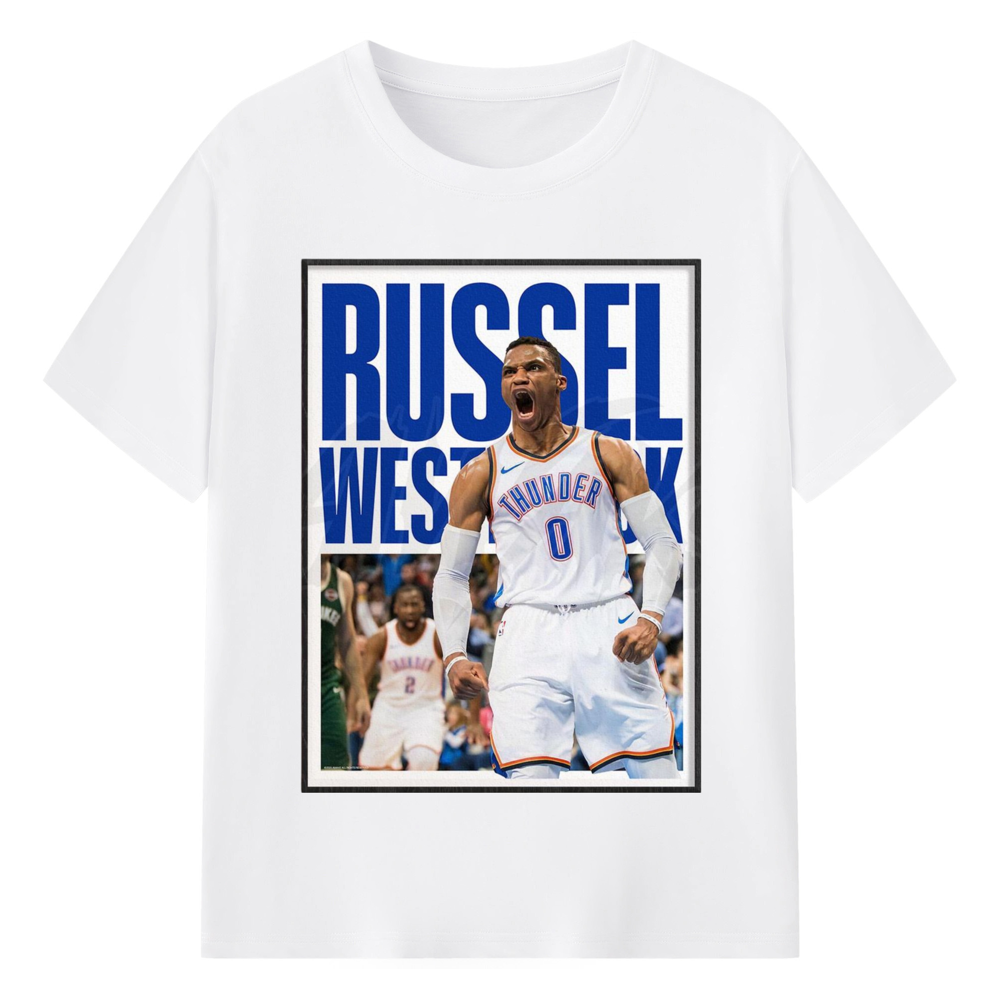 Russell Westbrook triple-double RoarT‑shirt - 180g Cotton T-Shirt With Front Heat Transfer Print – Soft, Lightweight, Fitted Design – Comfortable Casual Wear For Sports & Everyday Use