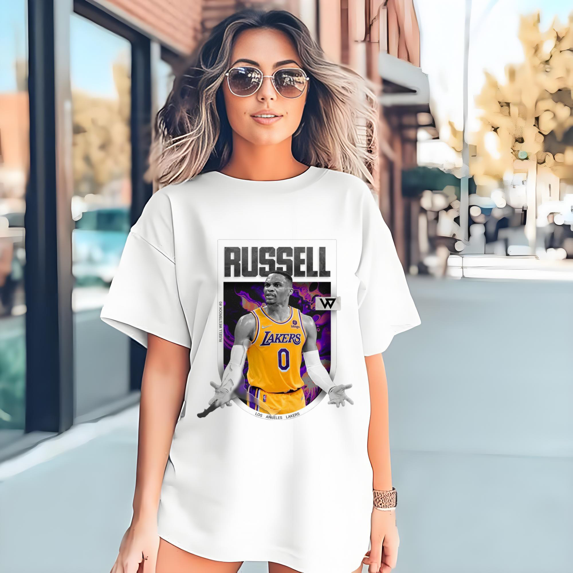 russell westbrook Lakers palms up t shirt