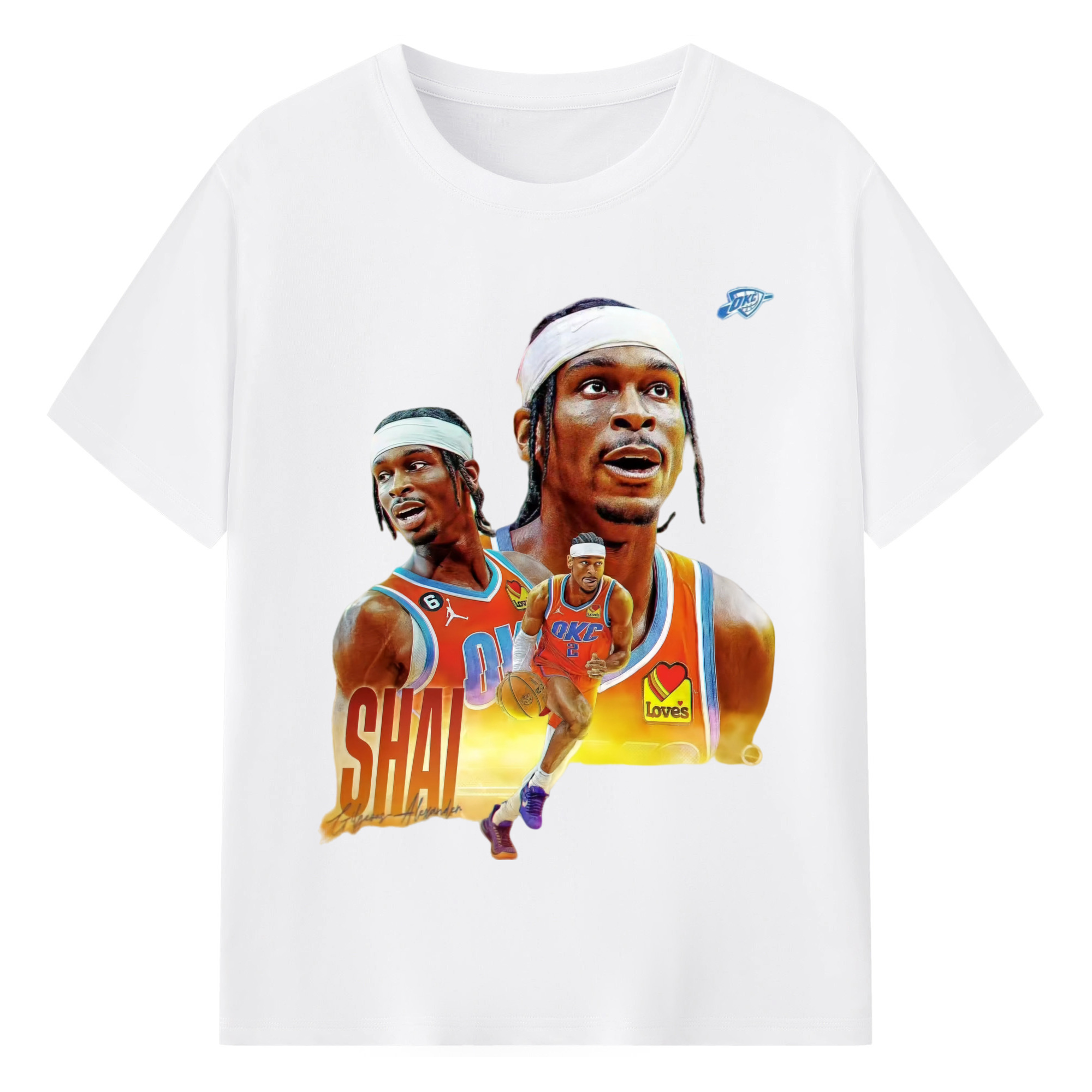 Shai Gilgeous-Alexander OKC#2 T-shirt - 180g Cotton T-Shirt With Front Heat Transfer Print – Soft, Lightweight, Fitted Design – Comfortable Casual Wear For Sports & Everyday Use