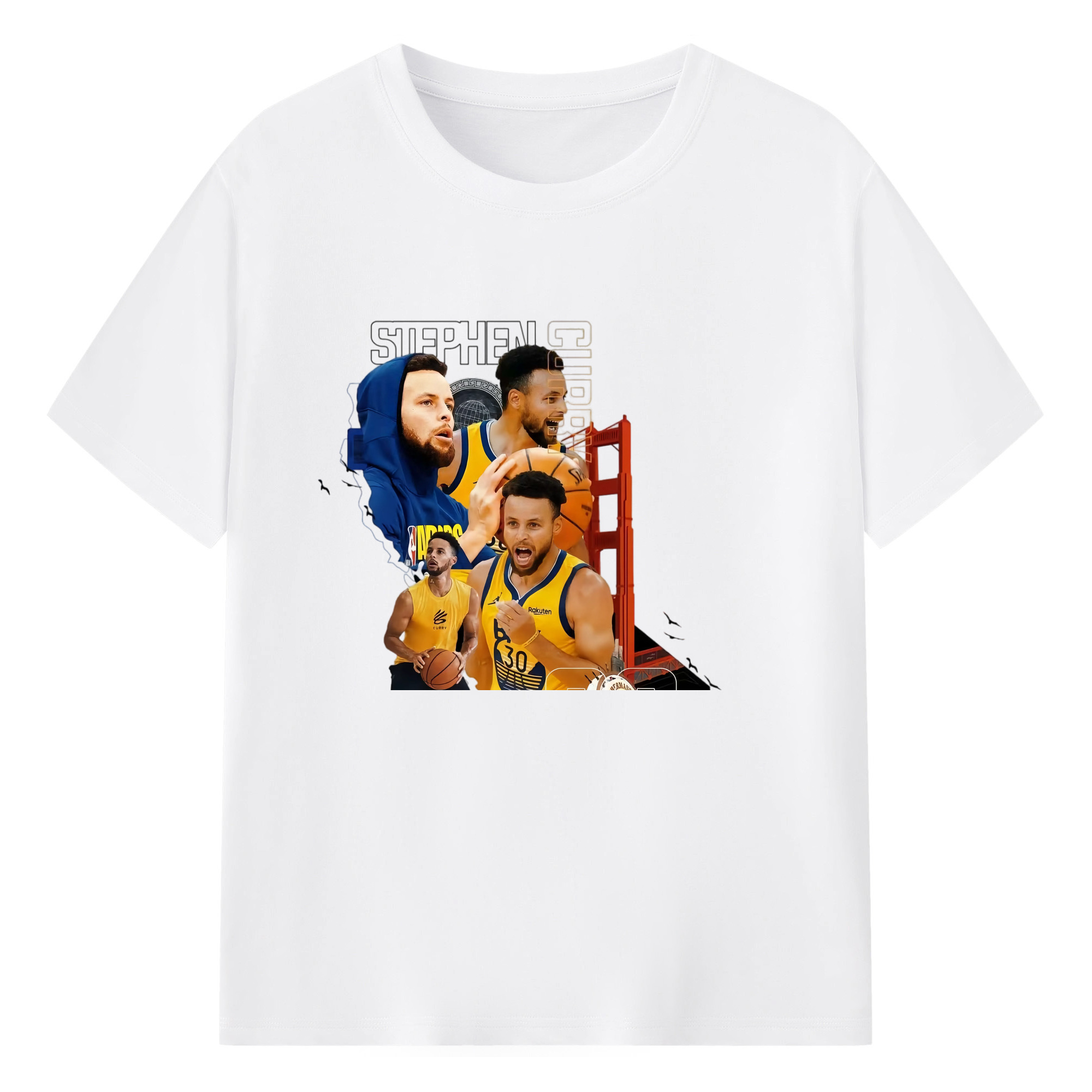 Stephen Curry Golden State Warriors Shirt - 180g Cotton T-Shirt With Front Heat Transfer Print – Soft, Lightweight, Fitted Design – Comfortable Casual Wear For Sports & Everyday Use