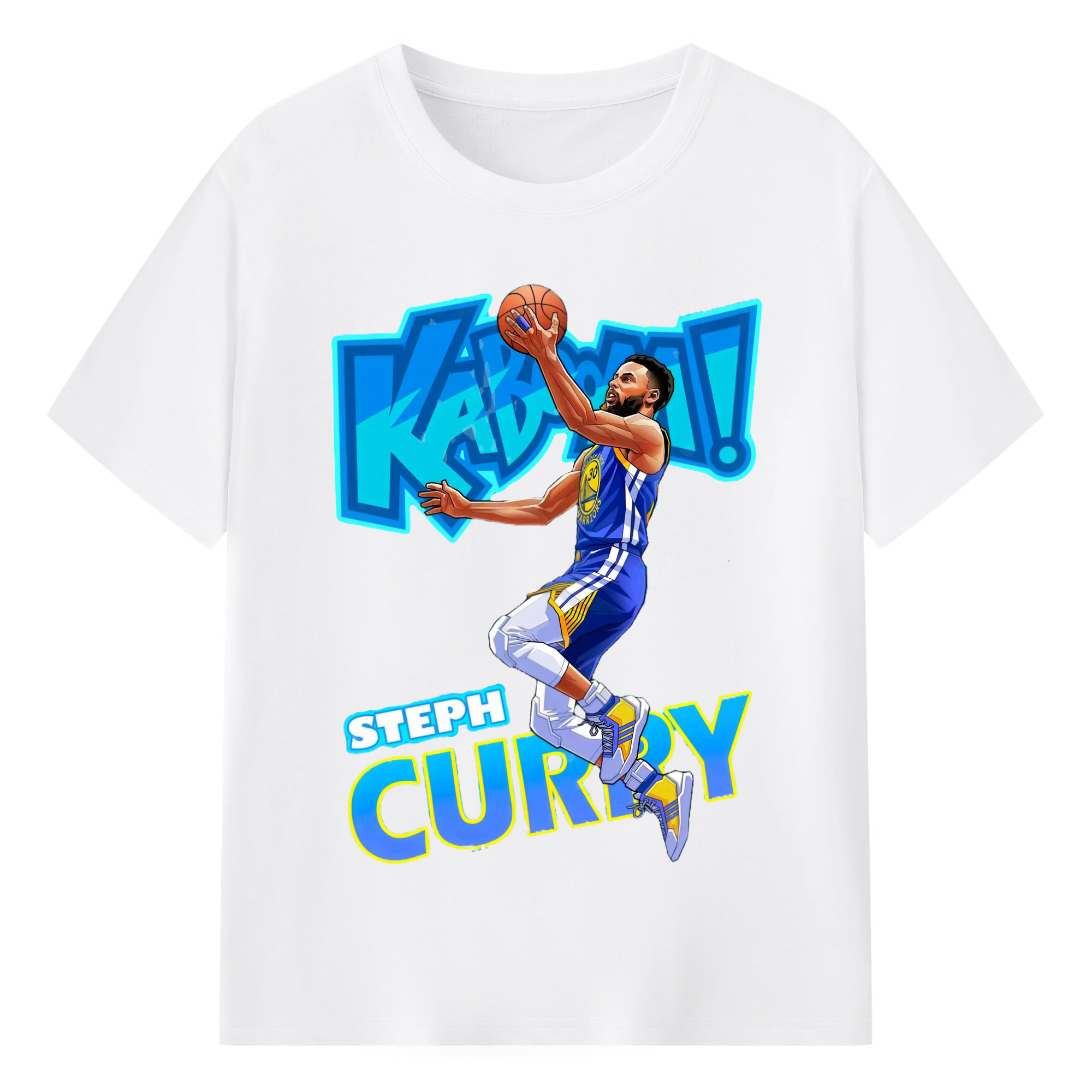 Stephen Curry Comic style - 180g Cotton T-Shirt With Front Heat Transfer Print – Soft, Lightweight, Fitted Design – Comfortable Casual Wear For Sports & Everyday Use