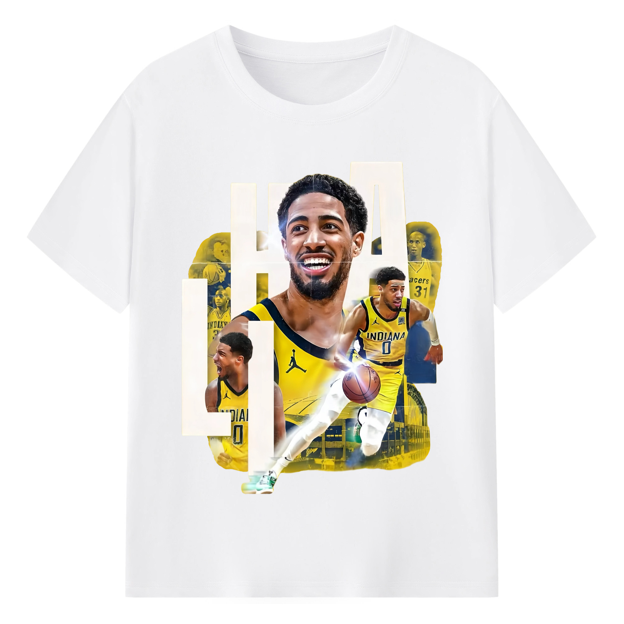 Tyrese Haliburton Indiana Pacers T-shirt - 180g Cotton T-Shirt With Front Heat Transfer Print – Soft, Lightweight, Fitted Design – Comfortable Casual Wear For Sports & Everyday Use