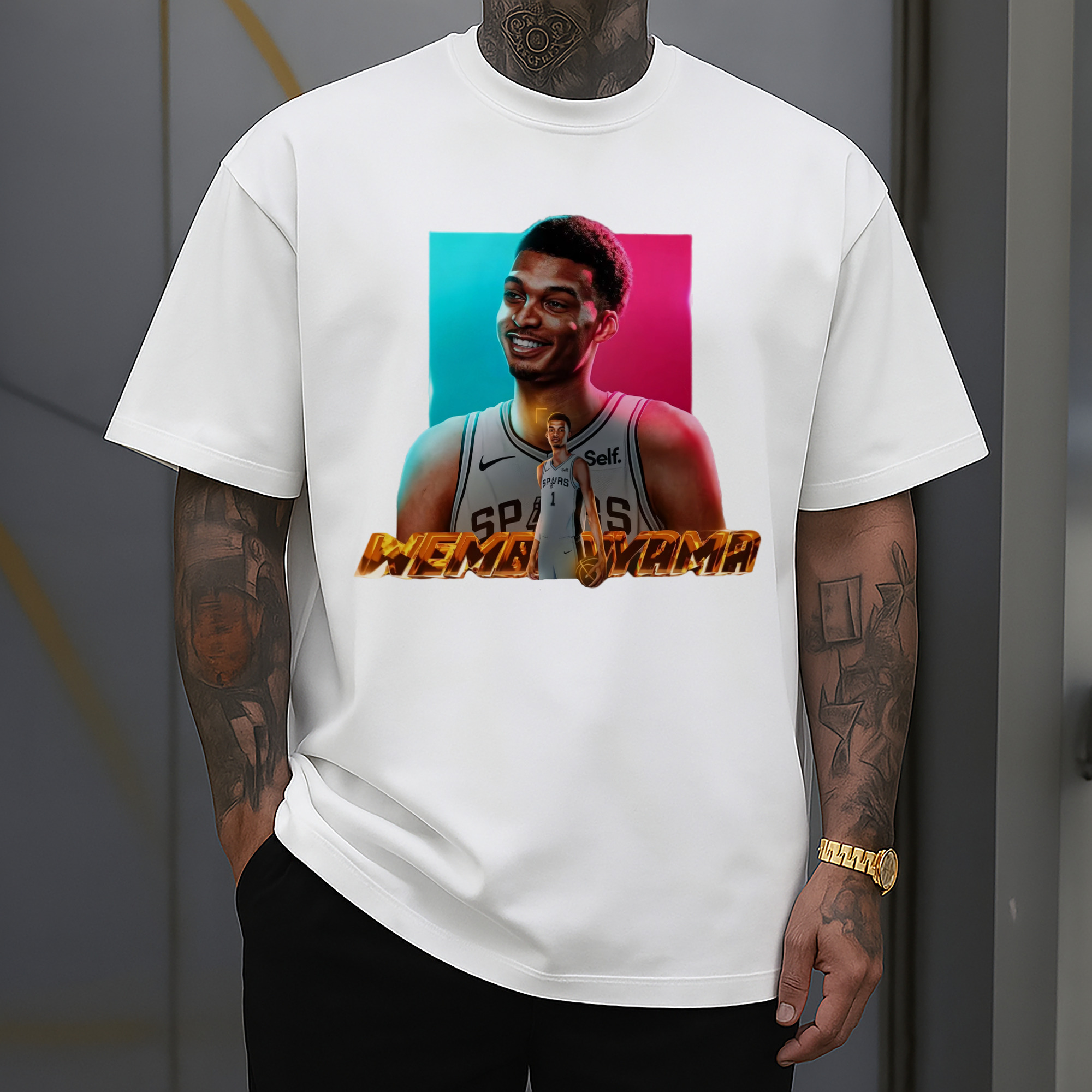 Victor Wembanyama Colored painting pattern T-shirt