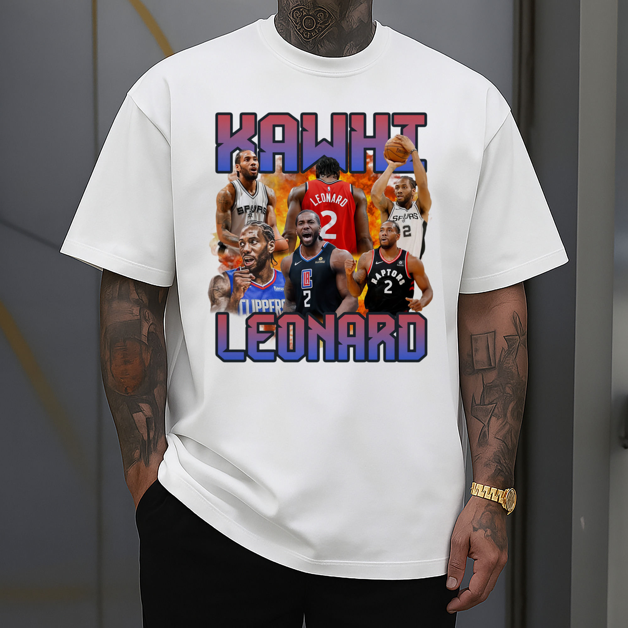 Kawhi Leonard vintage Graphic T‑Shirt