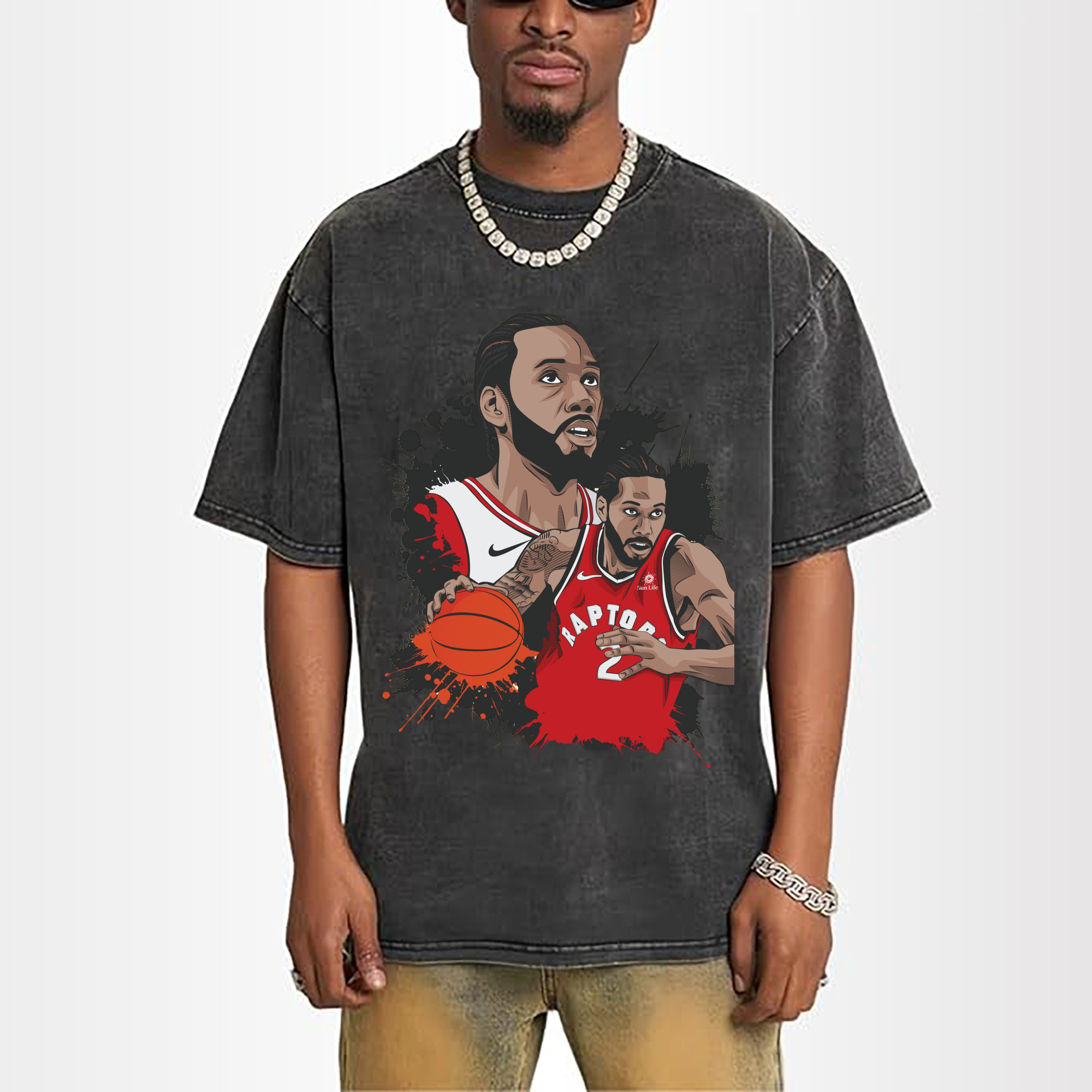 Kawhi Leonard Raptors #2 Cartoon style T‑Shirt