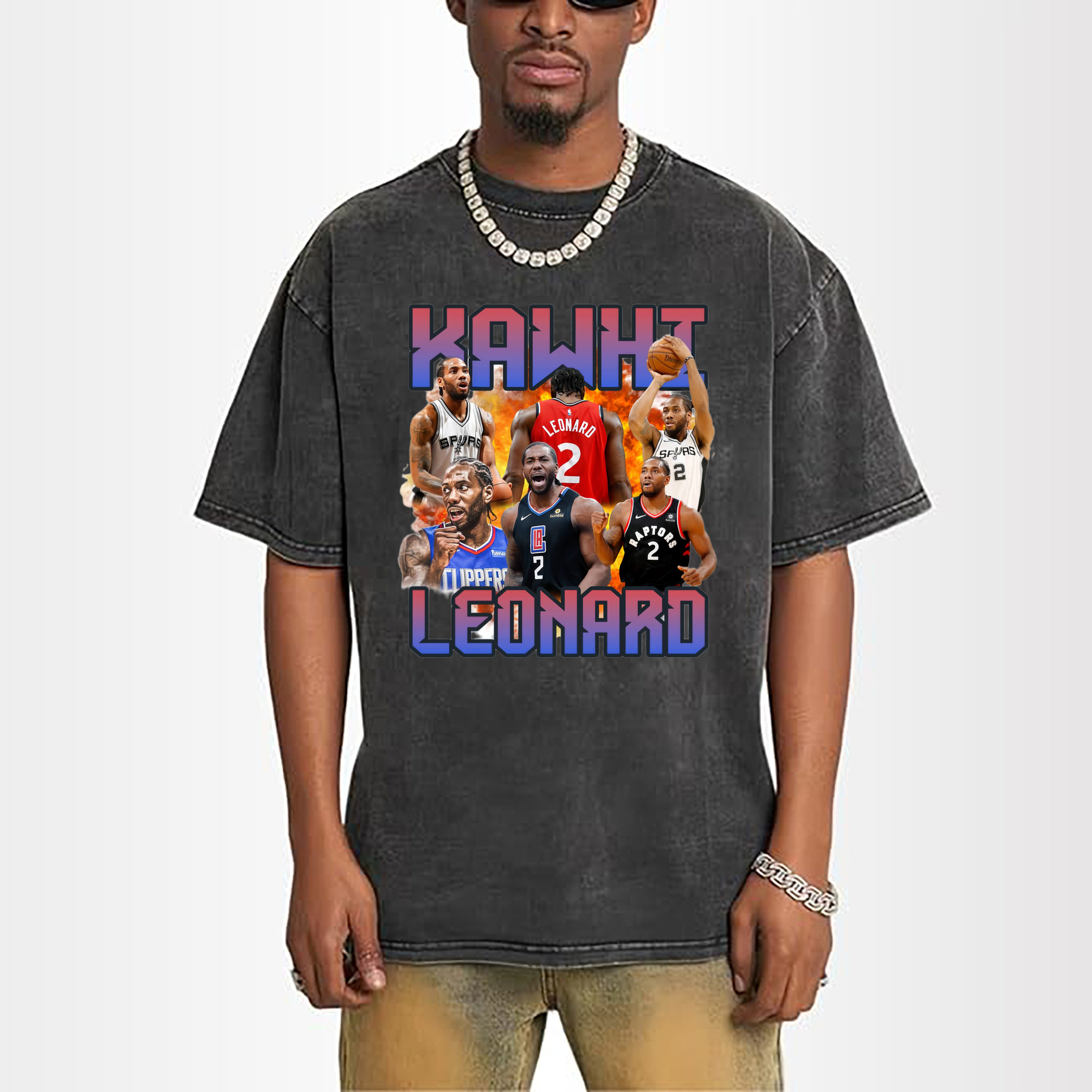 Kawhi Leonard vintage Graphic T‑Shirt