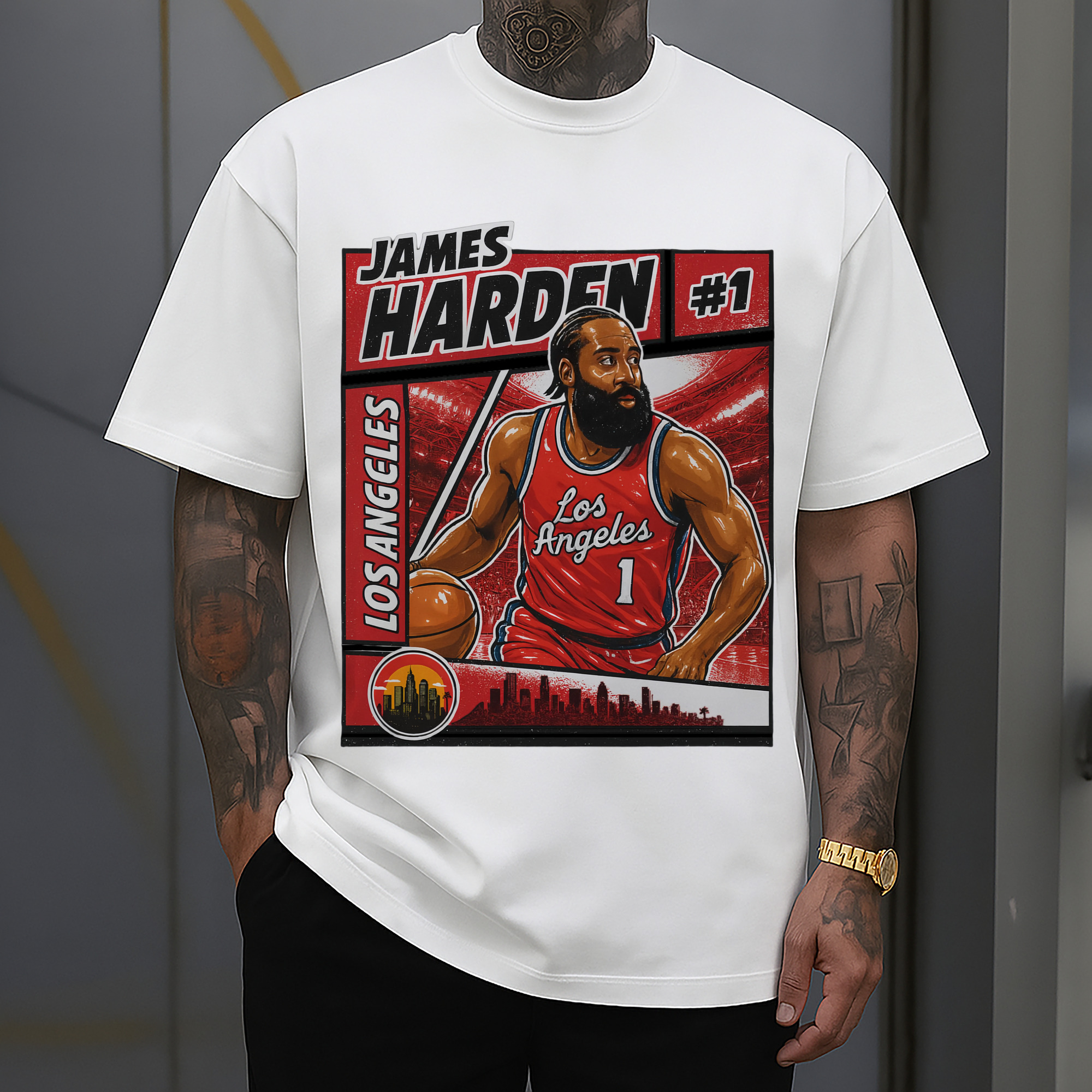 James Harden Clippers #1 comic styleT‑shirt