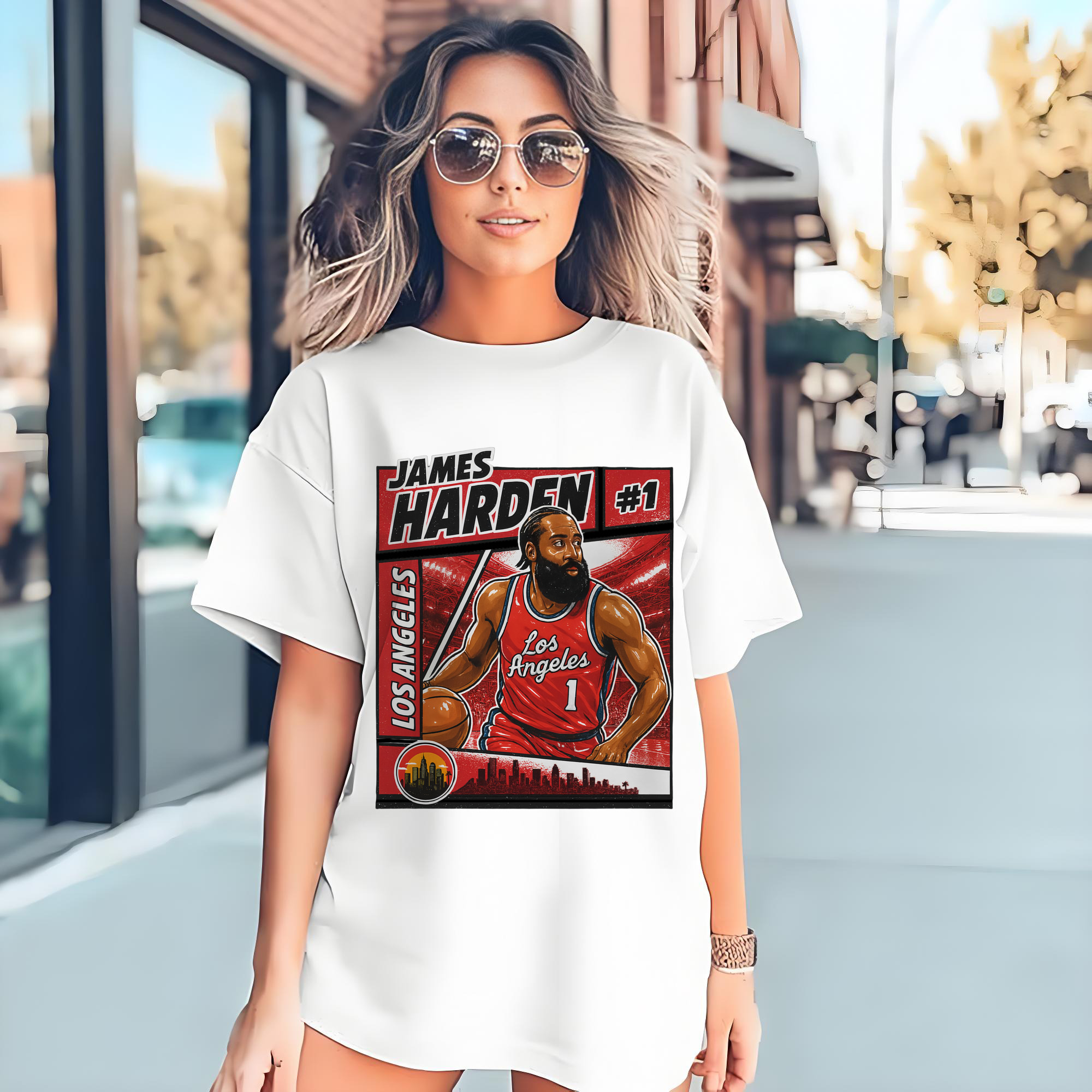 James Harden Clippers #1 comic styleT‑shirt