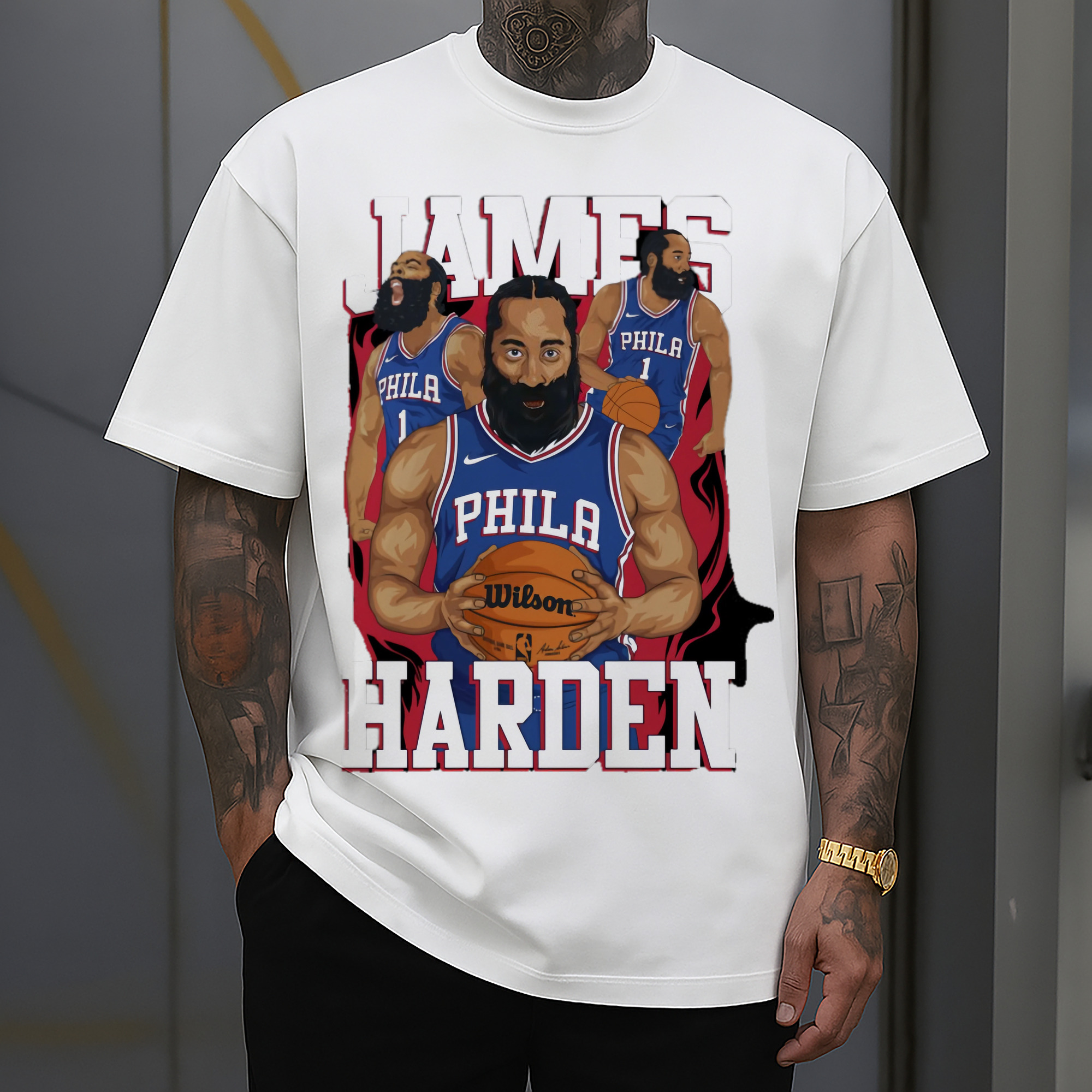 James Harden 76er #1 comic style T‑shirt