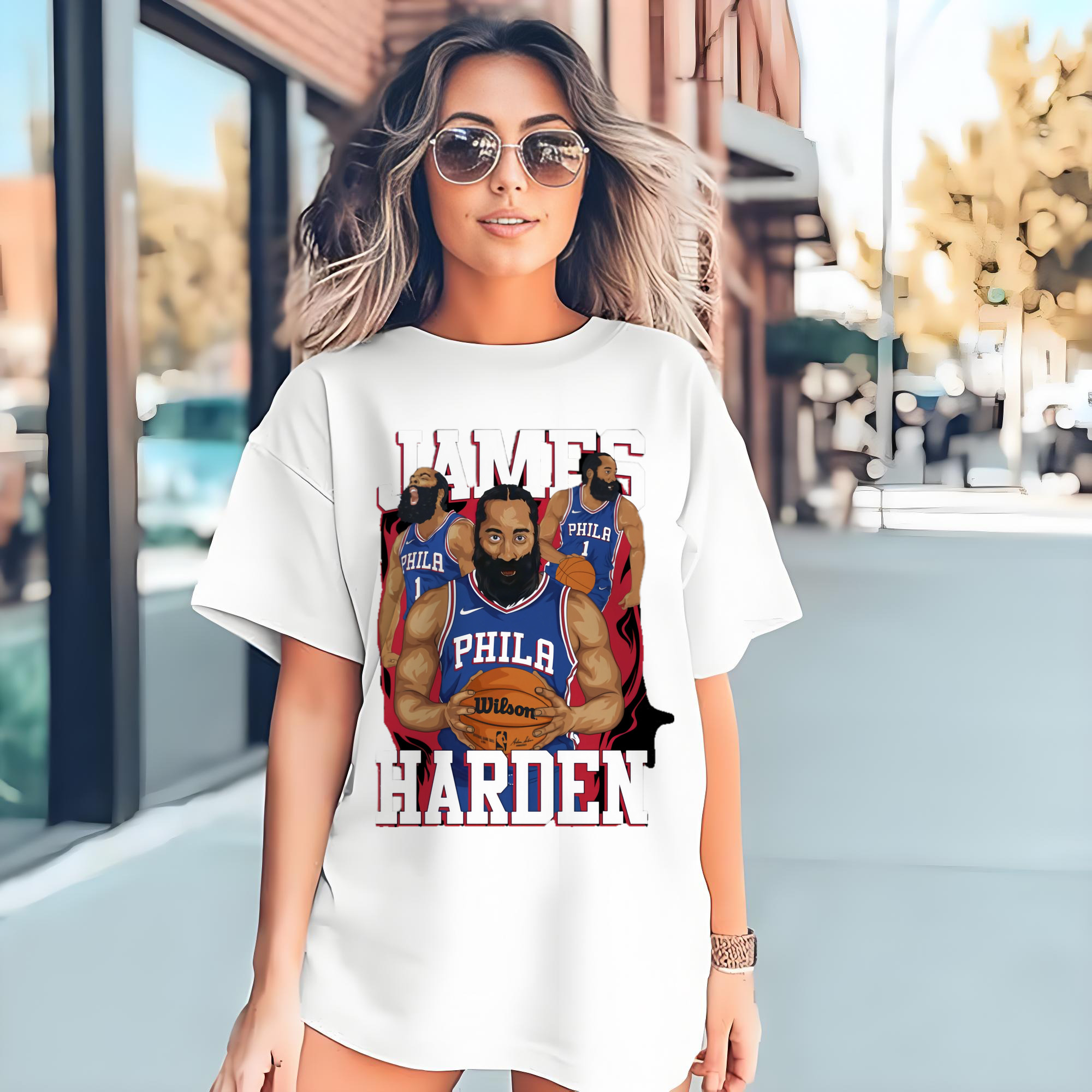 James Harden 76er #1 comic style T‑shirt