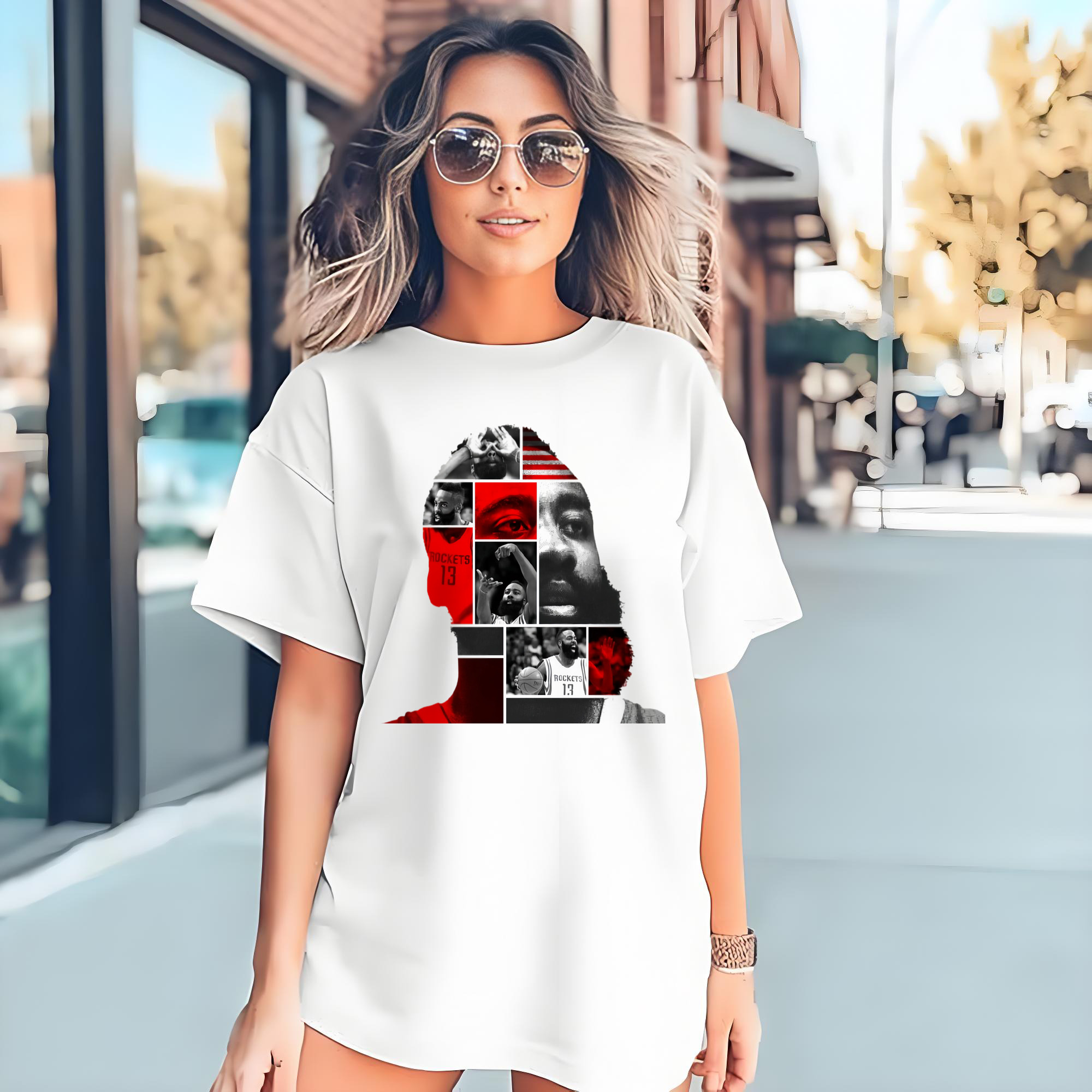 James Harden avatar collage style T‑shirt
