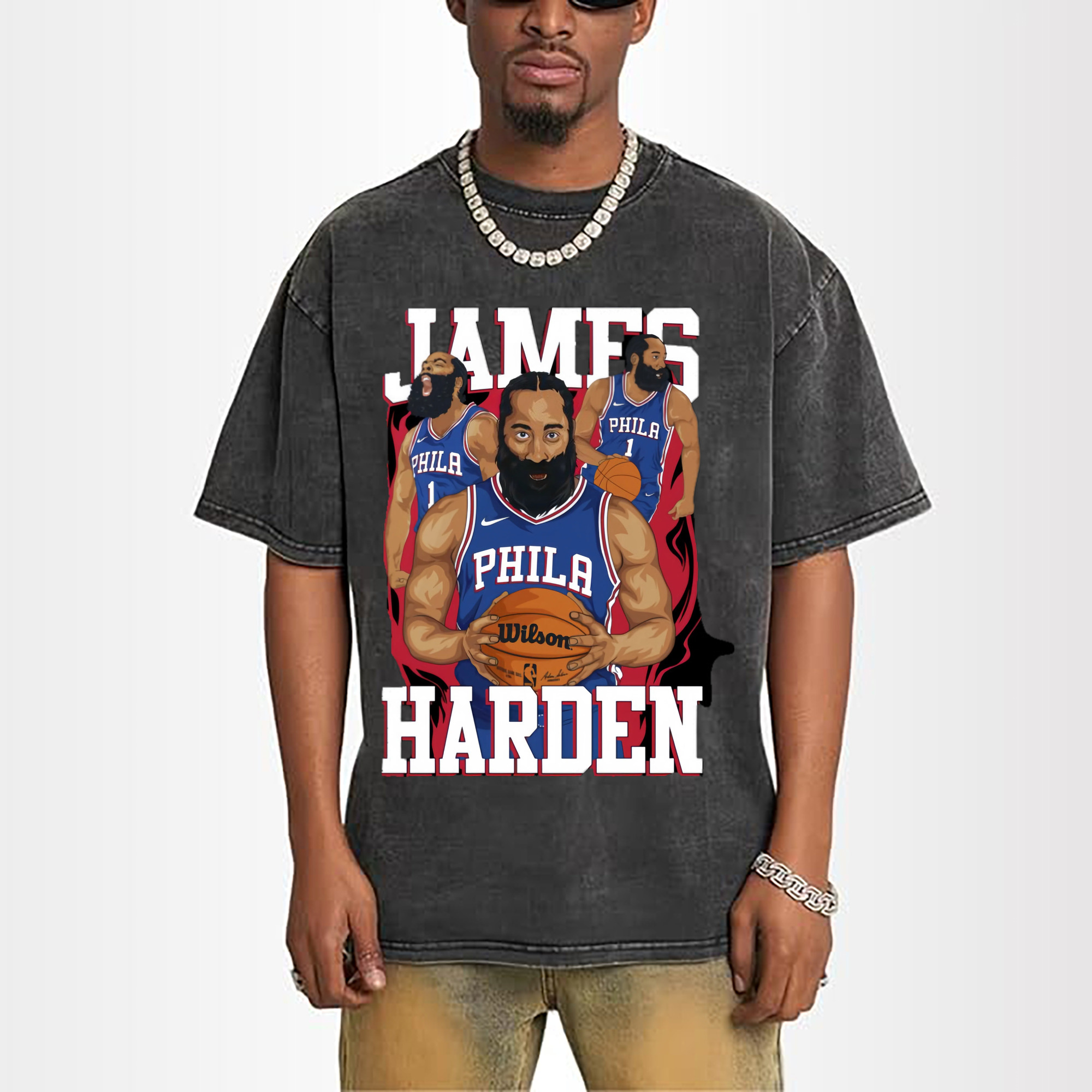 James Harden 76er #1 comic style T‑shirt