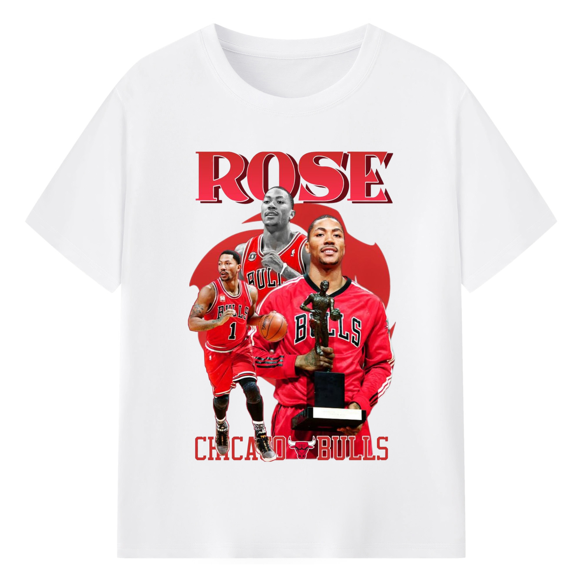 Chicago Bulls Derrick Rose youngest Mvp T-shirt - 180g Cotton T-Shirt With Front Heat Transfer Print – Soft, Lightweight, Fitted Design – Comfortable Casual Wear For Sports & Everyday Use