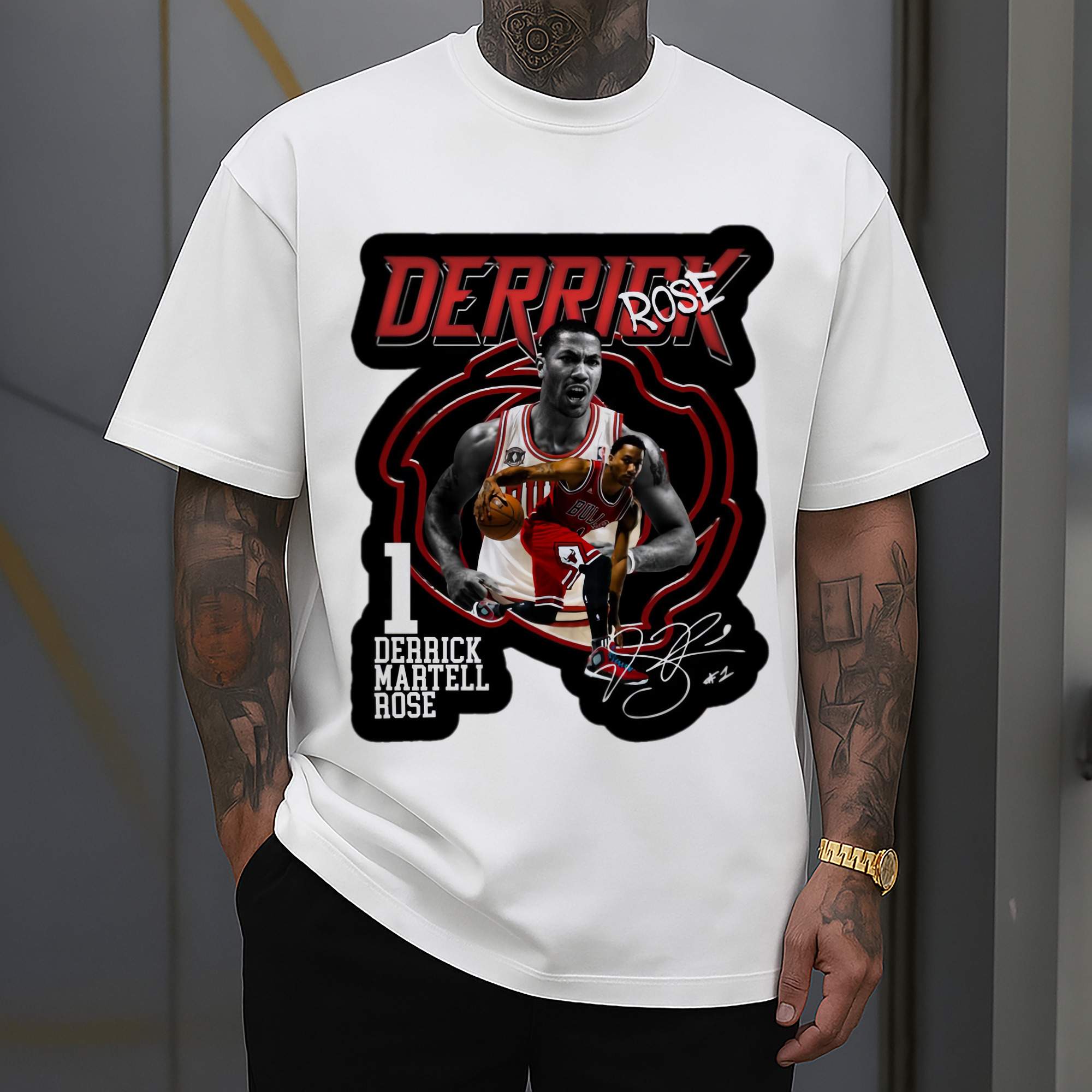 Chicago Bulls Derrick Rose Graphic T‑shirt
