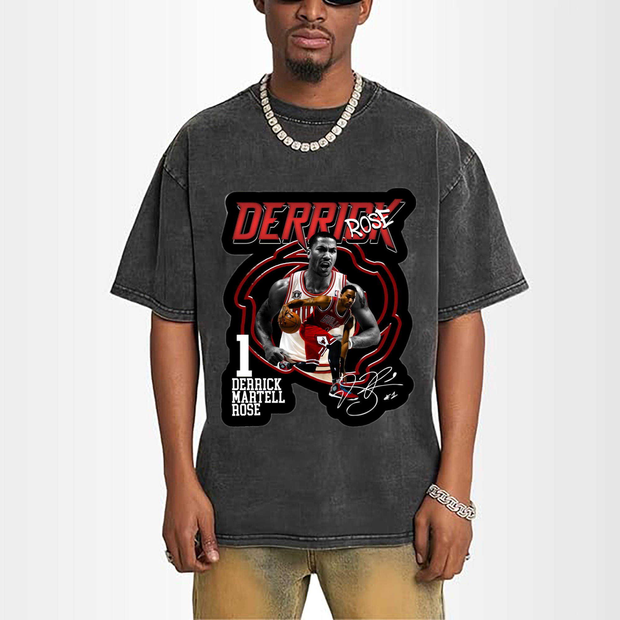 Chicago Bulls Derrick Rose Graphic T‑shirt