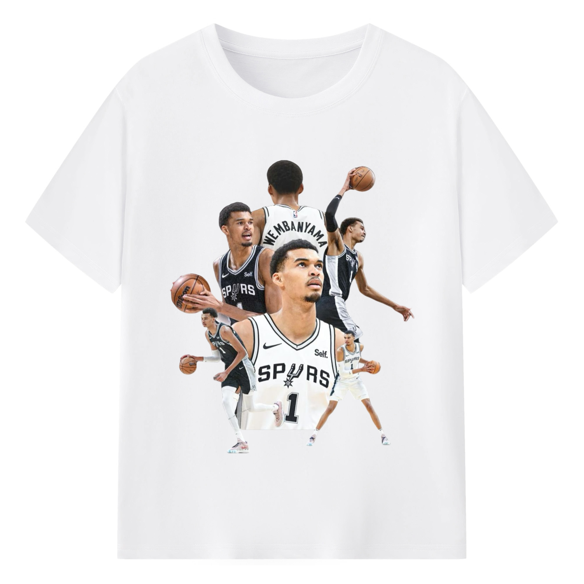 Victor Wembanyama Graphic T‑shirt - 180g Cotton T-Shirt With Front Heat Transfer Print – Soft, Lightweight, Fitted Design – Comfortable Casual Wear For Sports & Everyday Use