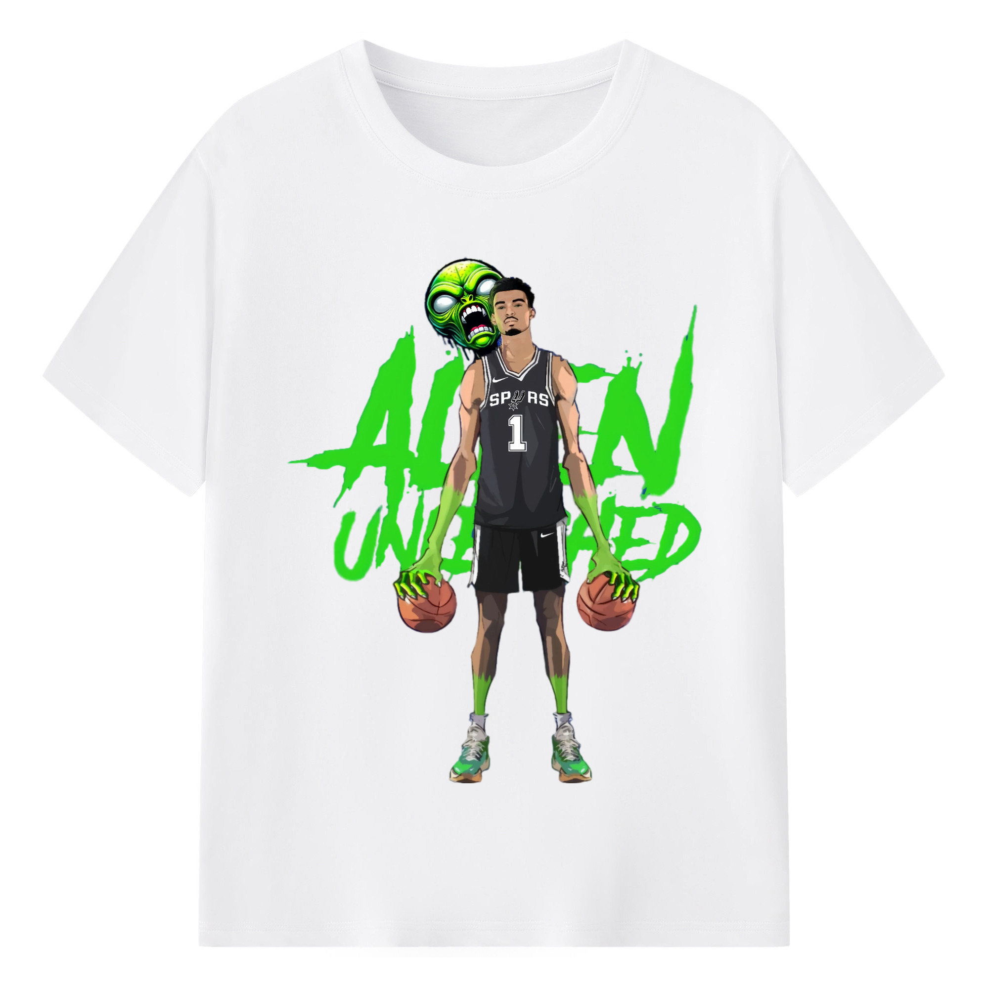 Victor Wembanyama wemby T-shirt - 180g Cotton T-Shirt With Front Heat Transfer Print – Soft, Lightweight, Fitted Design – Comfortable Casual Wear For Sports & Everyday Use