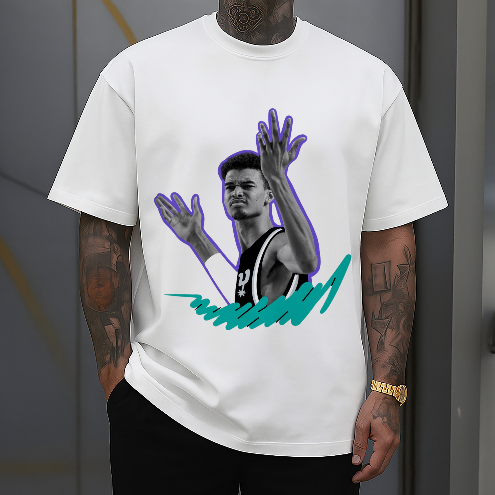 San Antonio Spurs Victor Wembanyama  shrug T-shirt