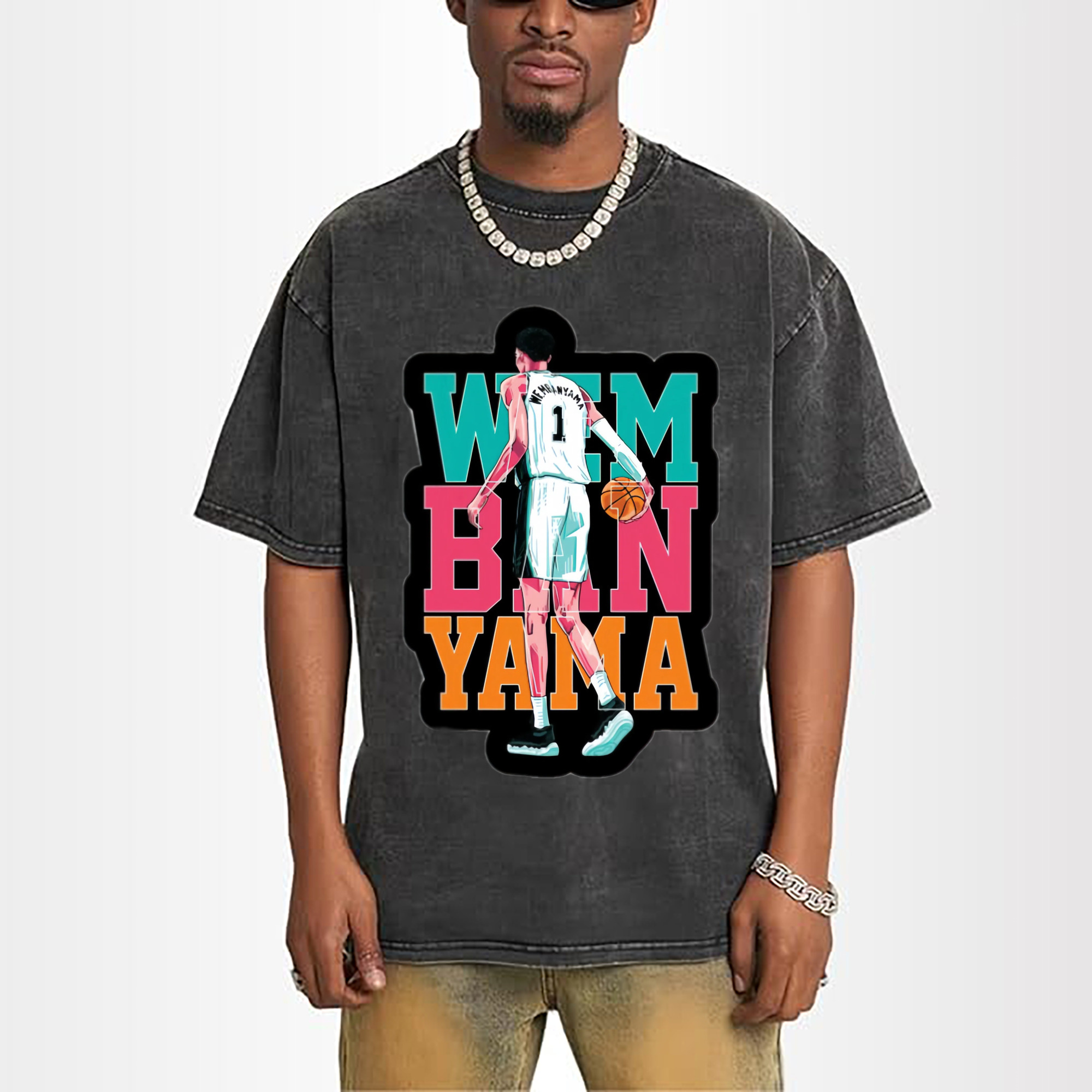 San Antonio Spurs Victor Wembanyama  Cartoon graphic T-shirt