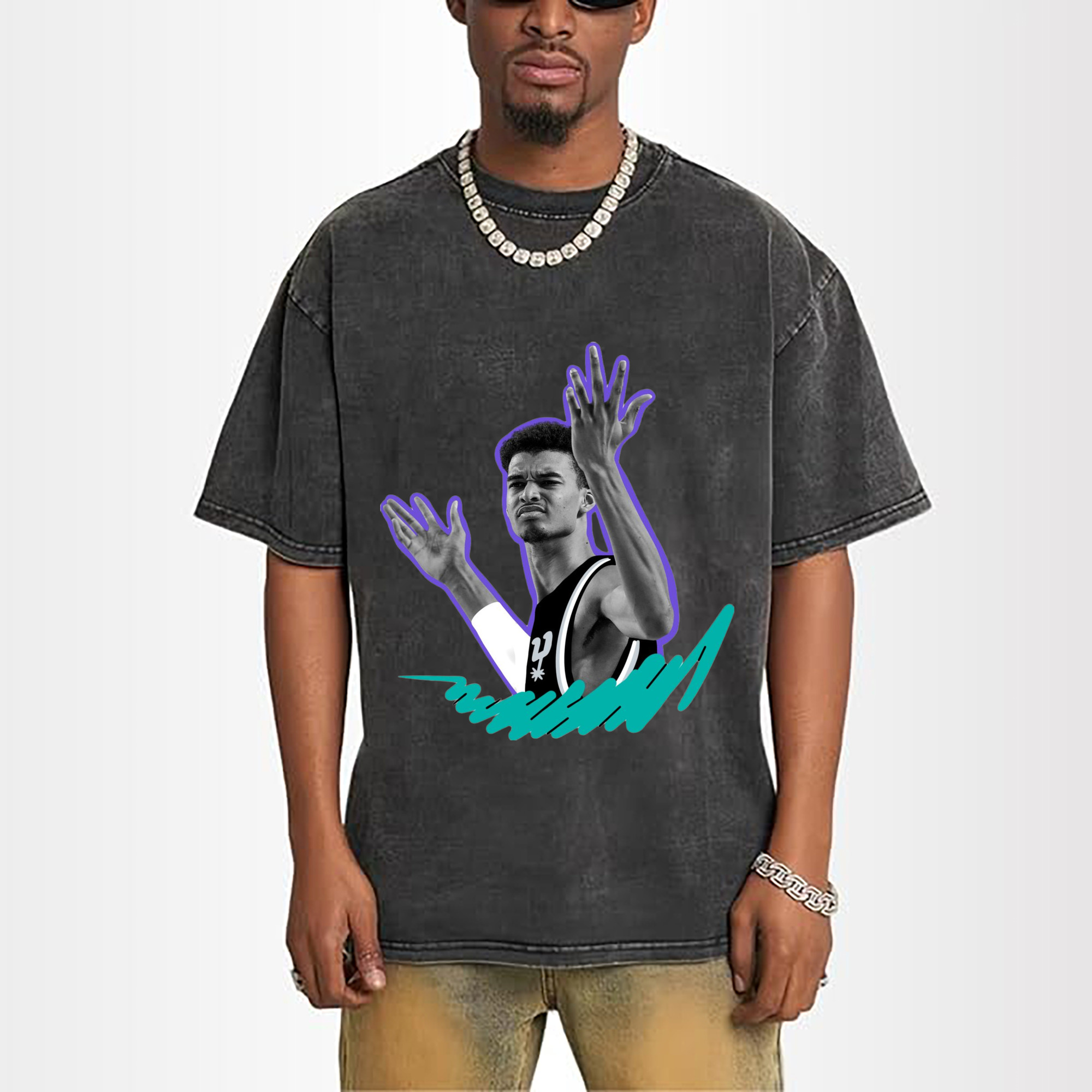 San Antonio Spurs Victor Wembanyama  shrug T-shirt