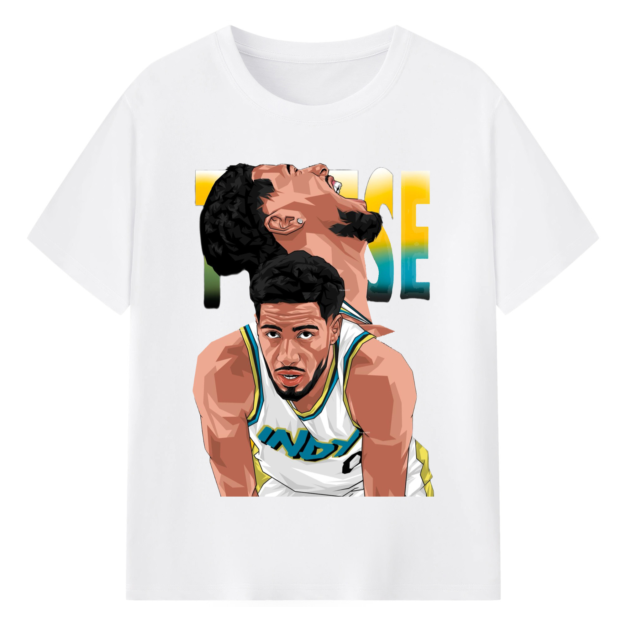 Tyrese Haliburton Cartoon Shirt - 180g Cotton T-Shirt With Front Heat Transfer Print – Soft, Lightweight, Fitted Design – Comfortable Casual Wear For Sports & Everyday Use