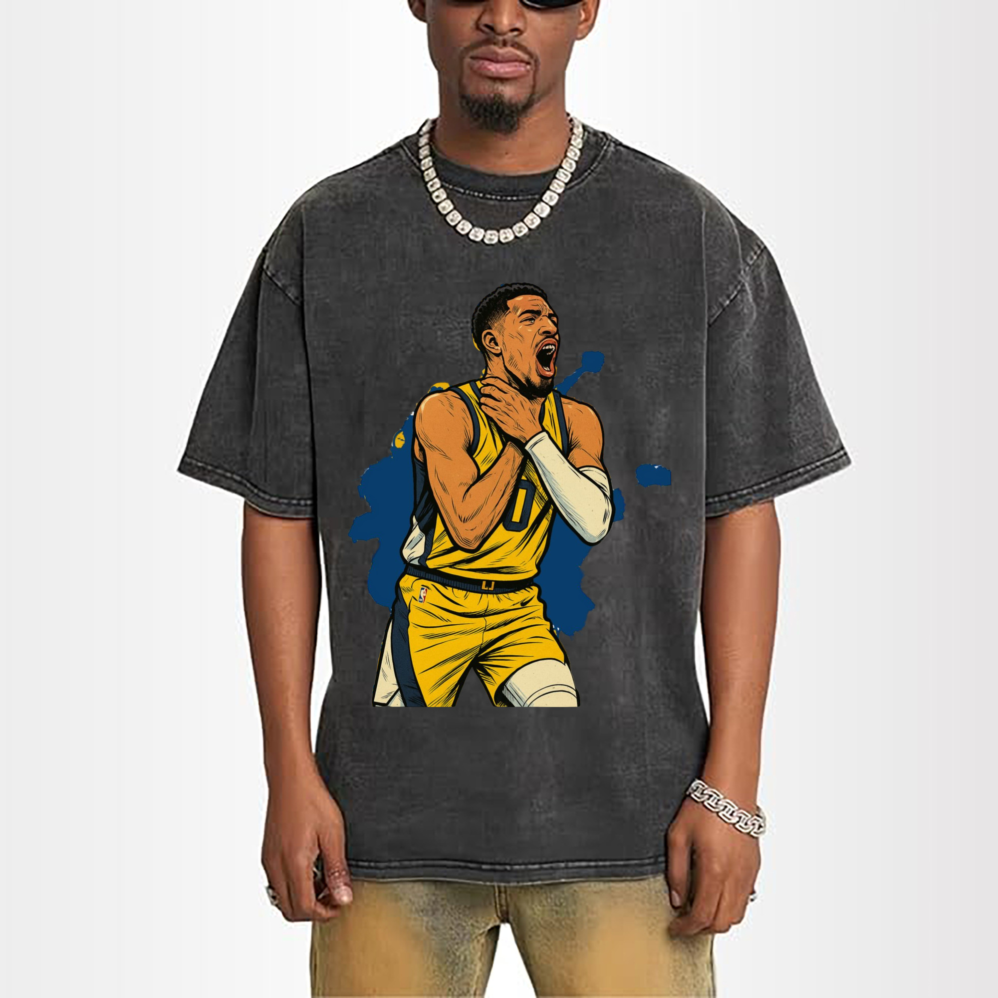 Tyrese Haliburton #0 Colored painting Graphic T‑shirt