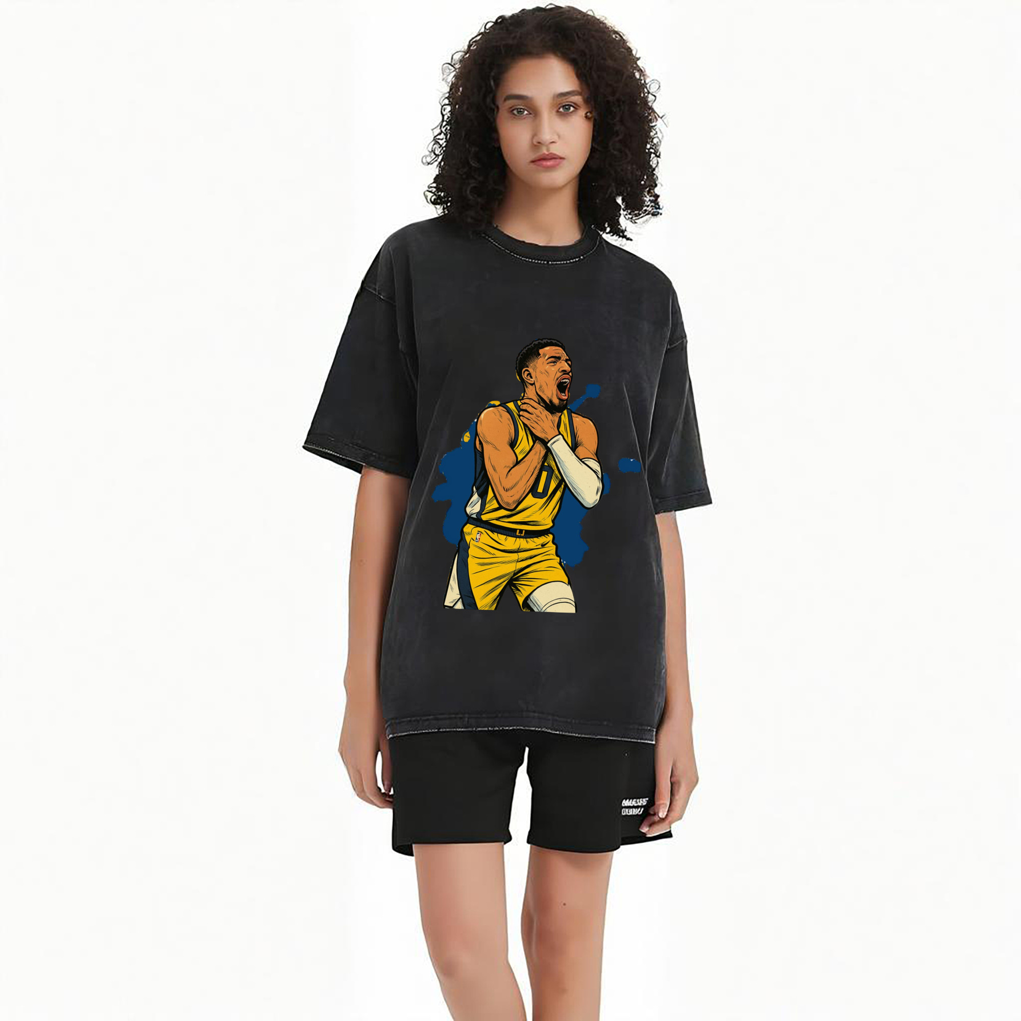 Tyrese Haliburton #0 Colored painting Graphic T‑shirt