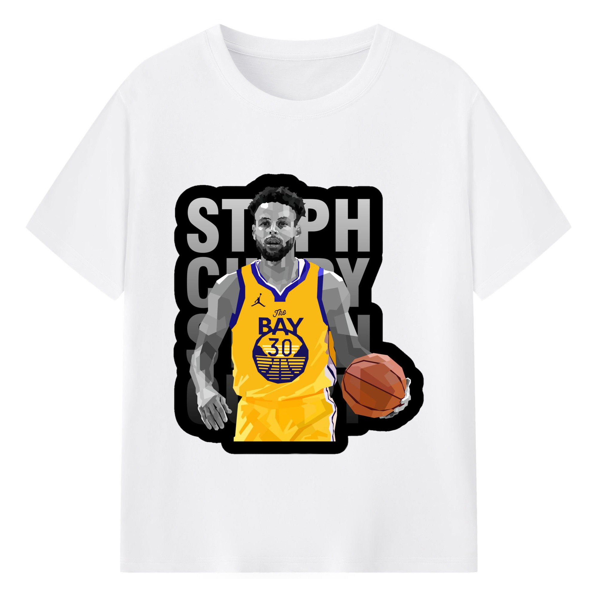 Golden State Warriors Stephen Curry graphic T‑ShirtT-shirt - 180g Cotton T-Shirt With Front Heat Transfer Print – Soft, Lightweight, Fitted Design – Comfortable Casual Wear For Sports & Everyday Use