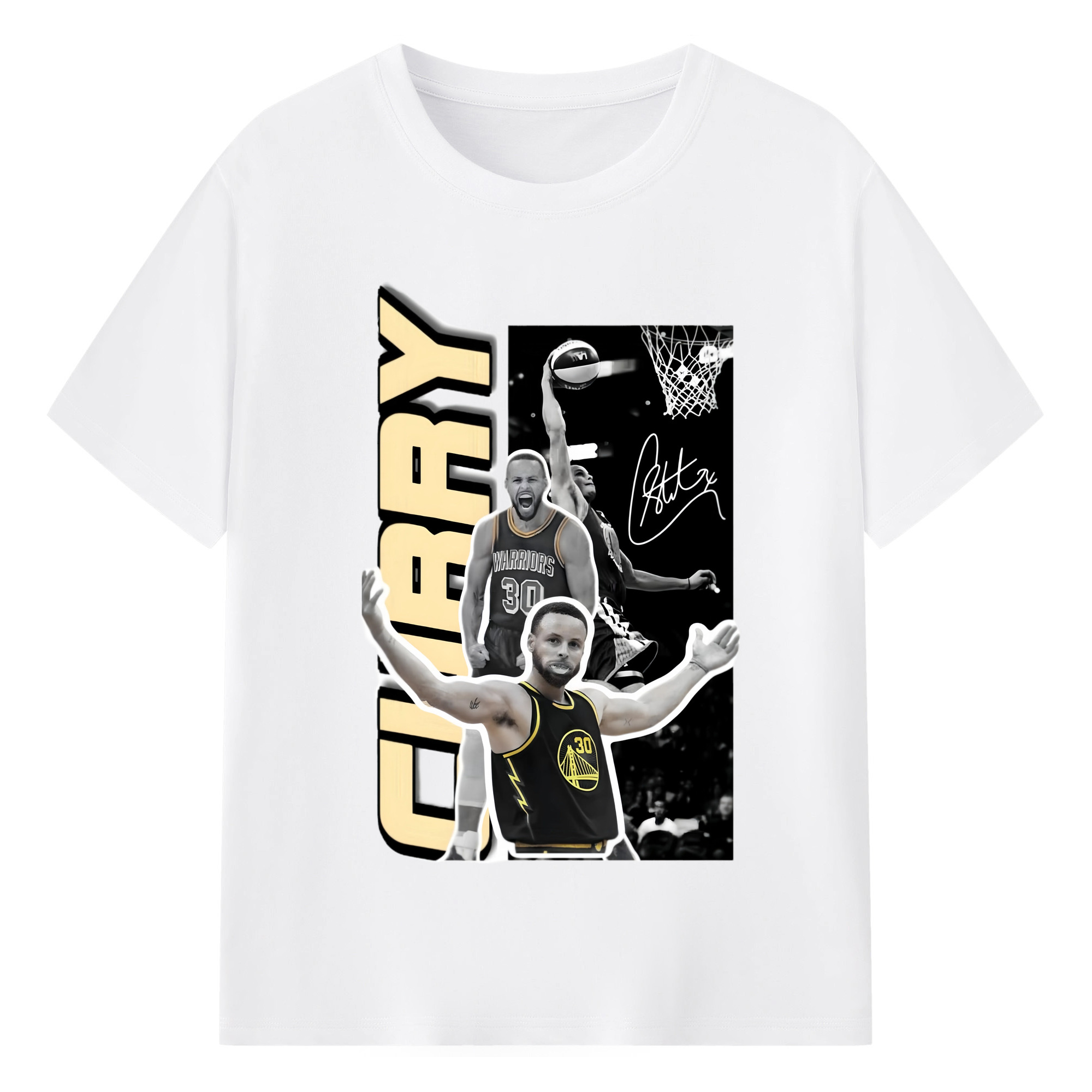 Golden State Warriors Stephen Curry shrug graphic T‑ShirtT-shirt - 180g Cotton T-Shirt With Front Heat Transfer Print – Soft, Lightweight, Fitted Design – Comfortable Casual Wear For Sports & Everyday Use