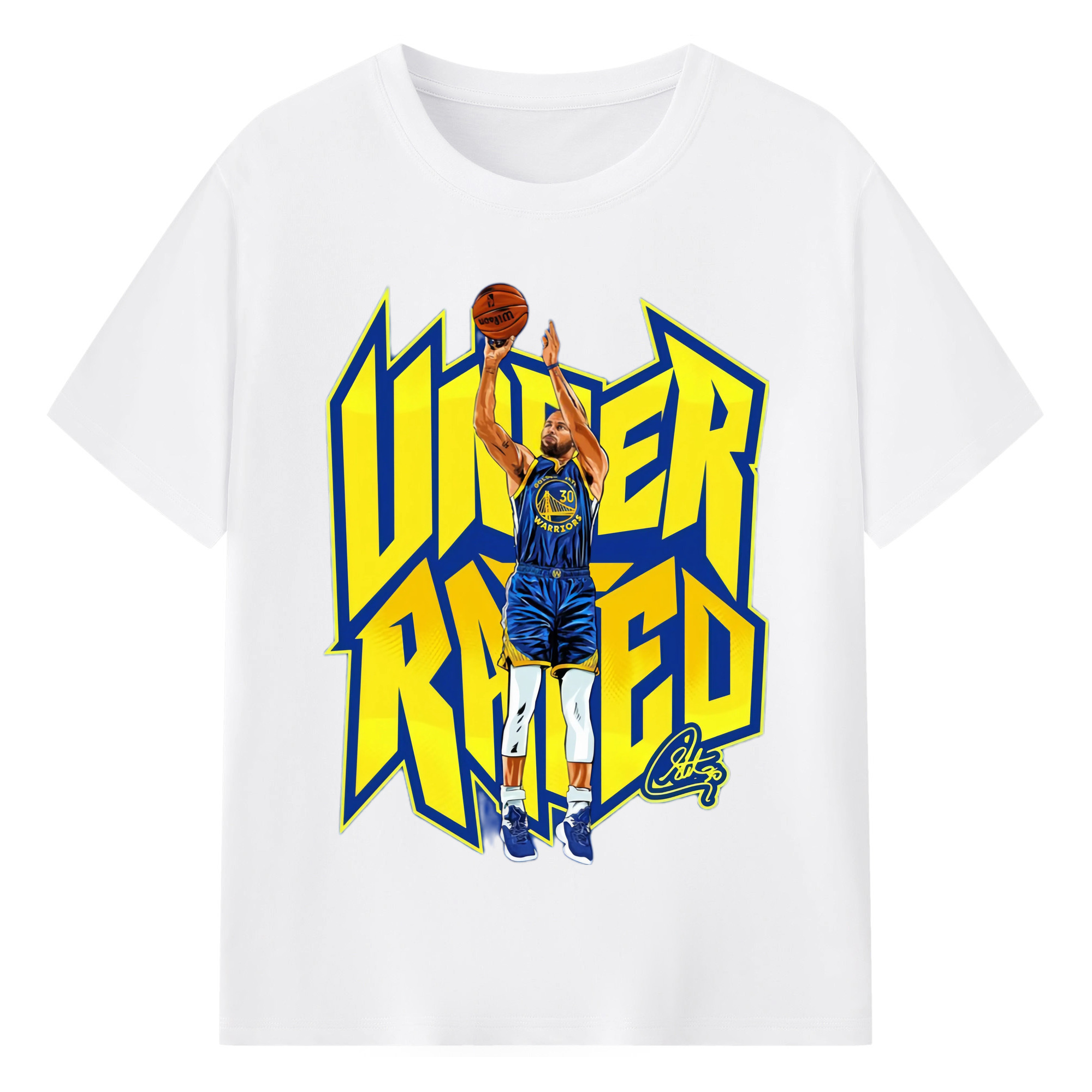 Steph Curry Golden State Warriors  points to take action Cartoon t-shirt - 180g Cotton T-Shirt With Front Heat Transfer Print – Soft, Lightweight, Fitted Design – Comfortable Casual Wear For Sports & Everyday Use