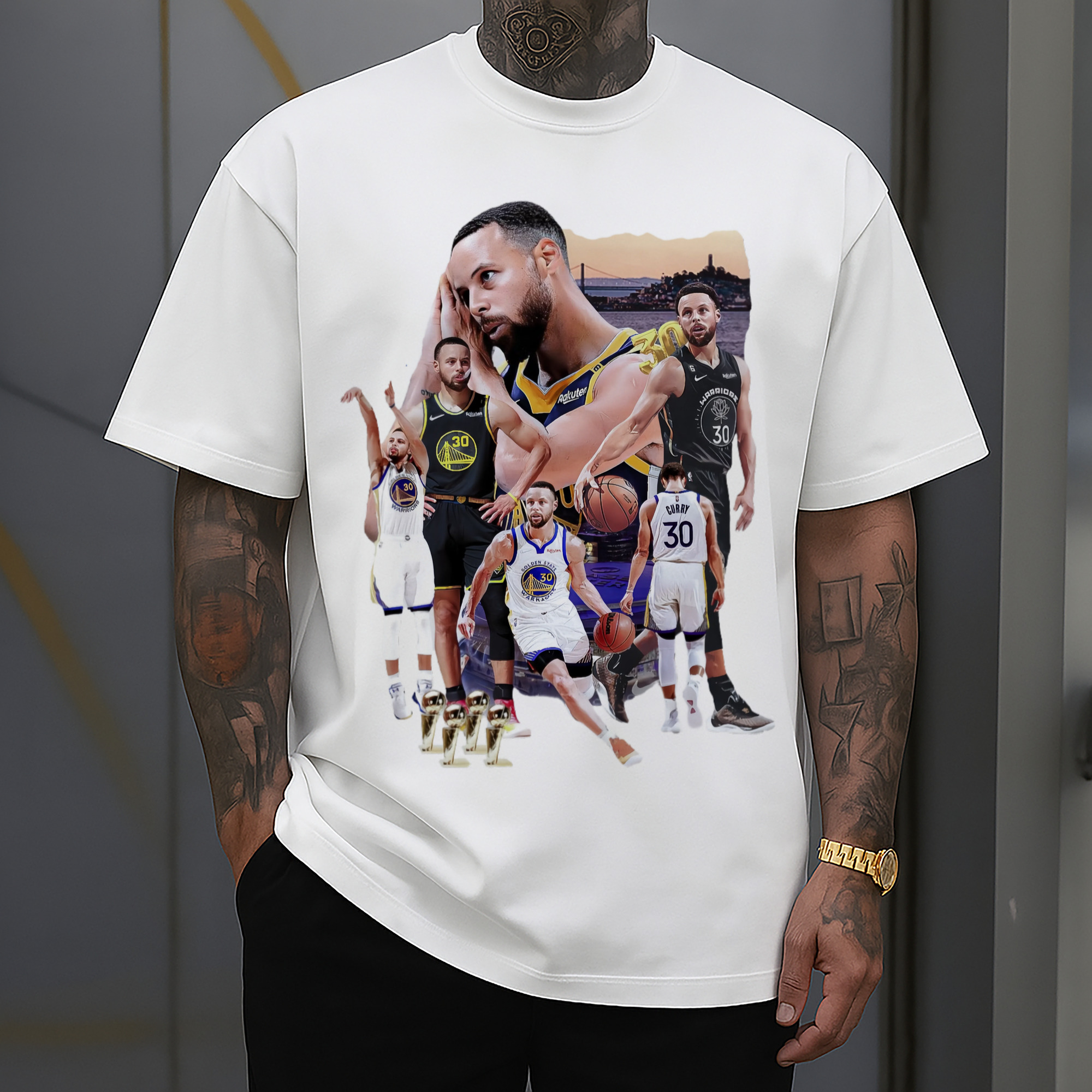 Golden State Warriors Stephen Curry  collage tee