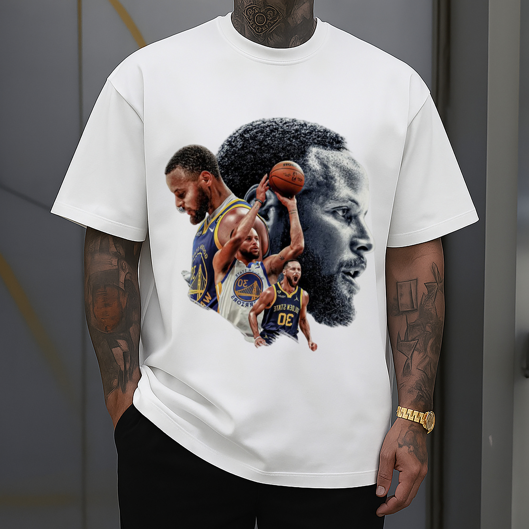 Golden State Warriors Stephen Curry #30  collage style T‑shirt