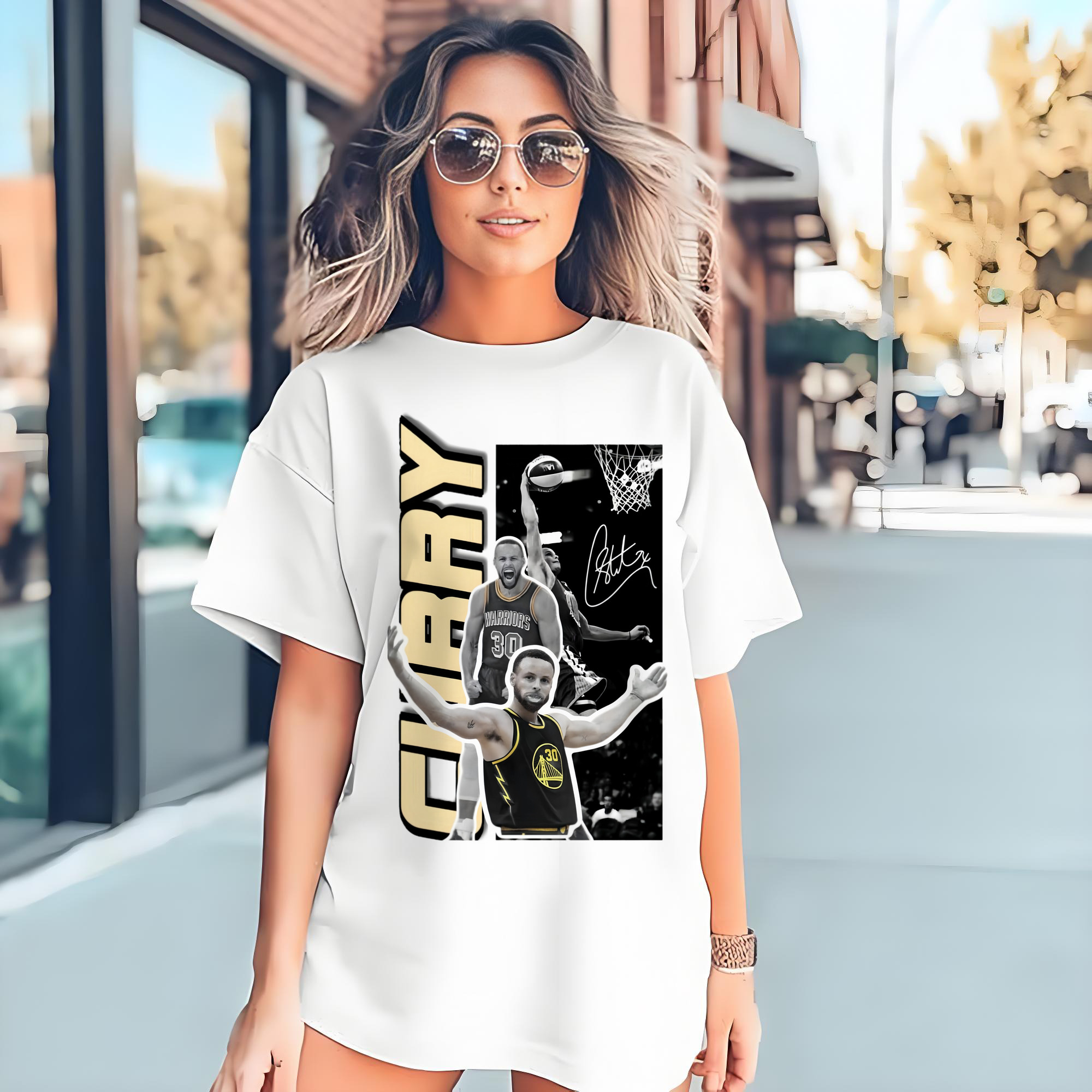 Golden State Warriors Stephen Curry shrug graphic T‑ShirtT-shirt