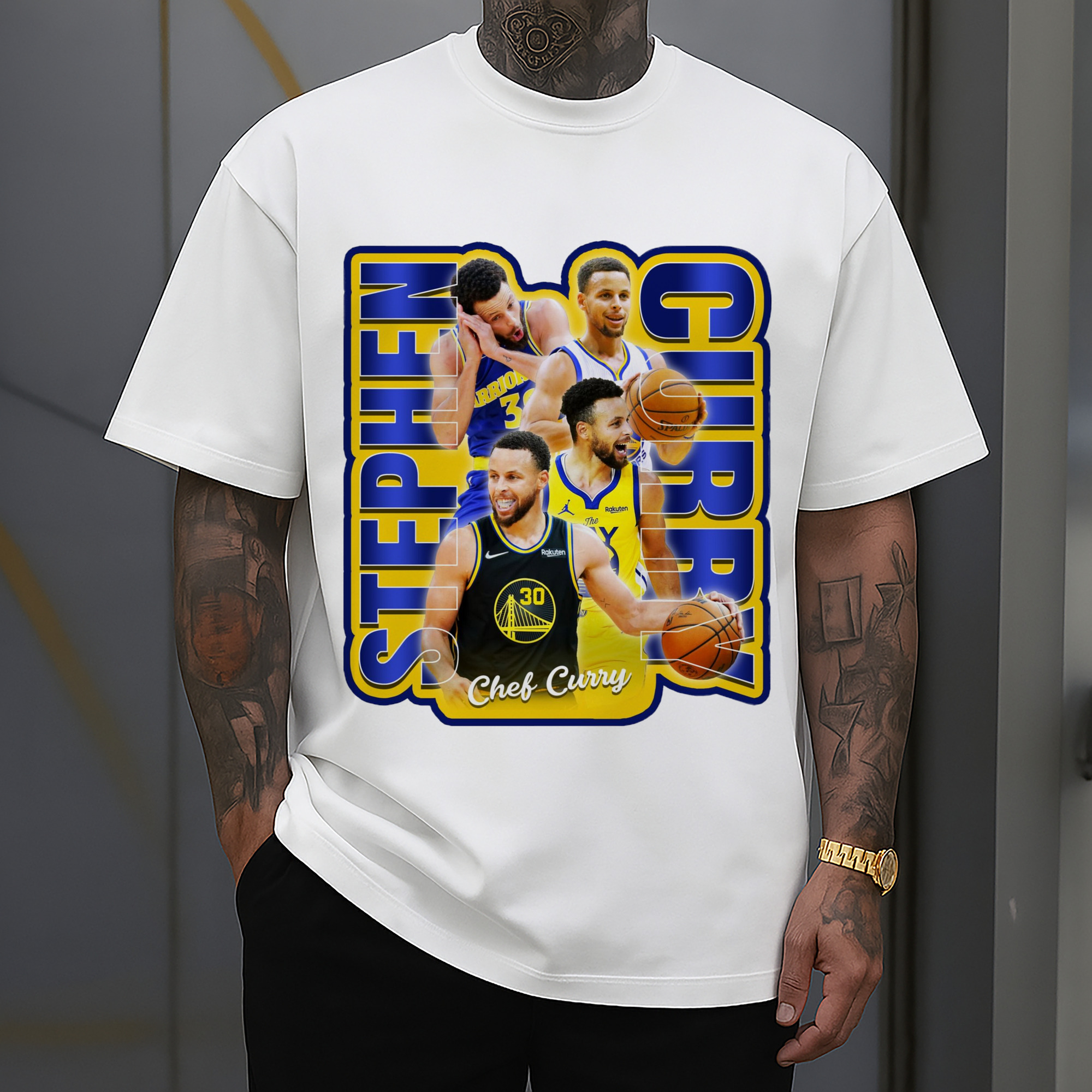 Steph Curry Golden State Warriors  collage t-shirt