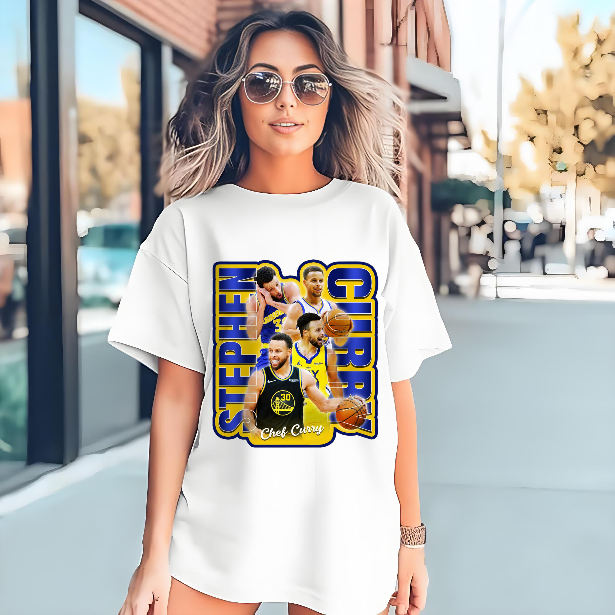 Steph Curry Golden State Warriors  collage t-shirt