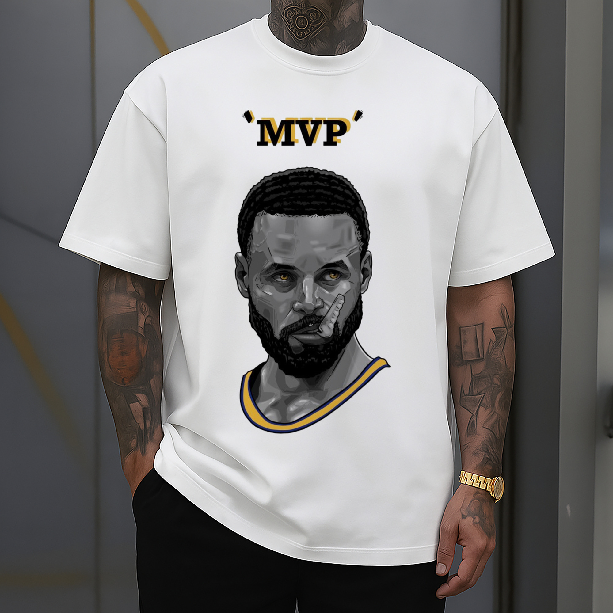 Steph Curry Golden State Warriors Cartoon mvp profile picture tee