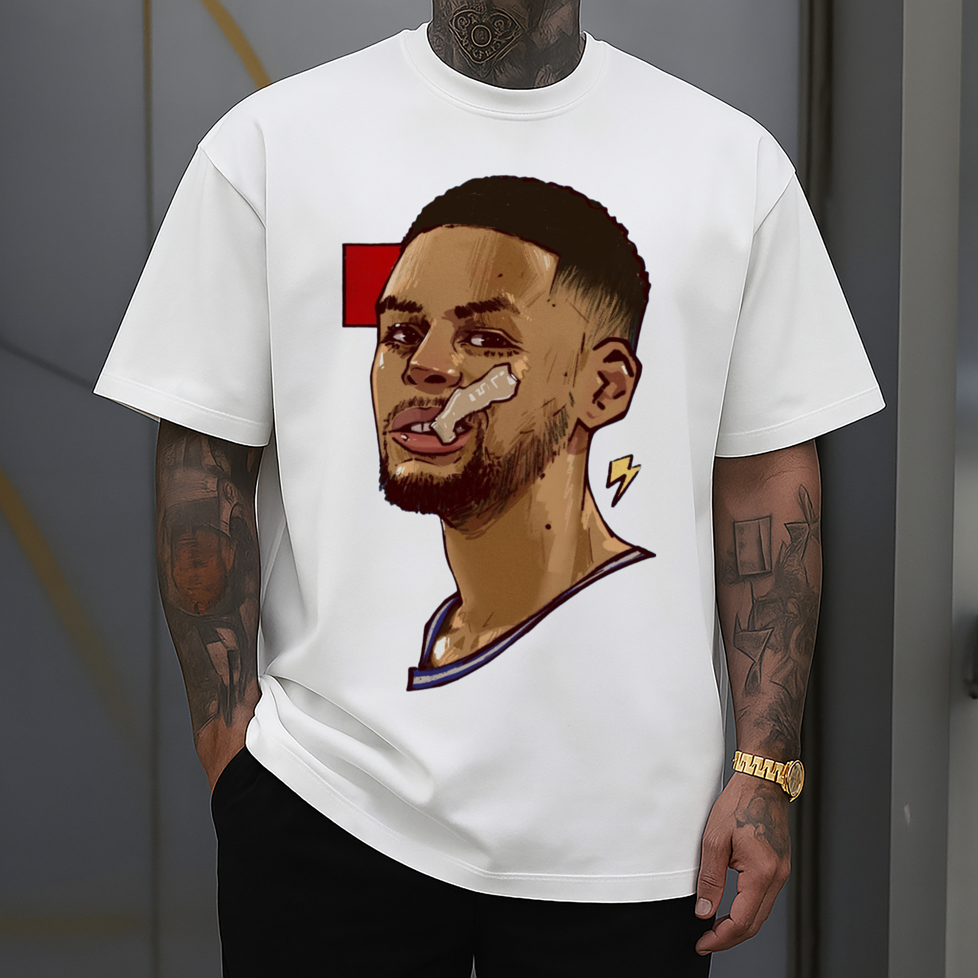 Steph Curry Golden State Warriors Cartoon profile picture t-shirt