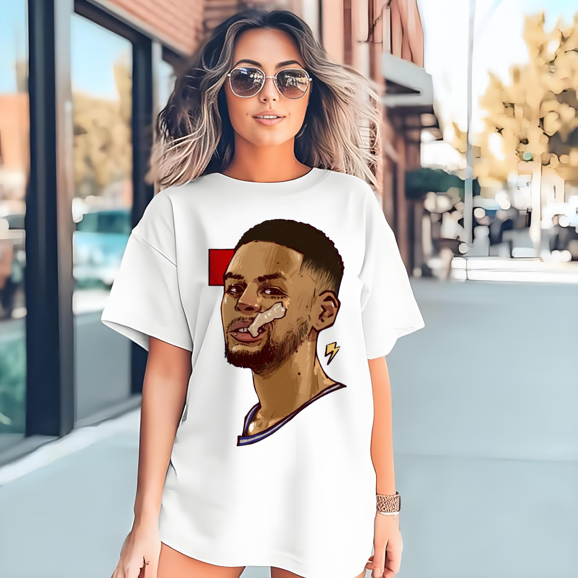 Steph Curry Golden State Warriors Cartoon profile picture t-shirt