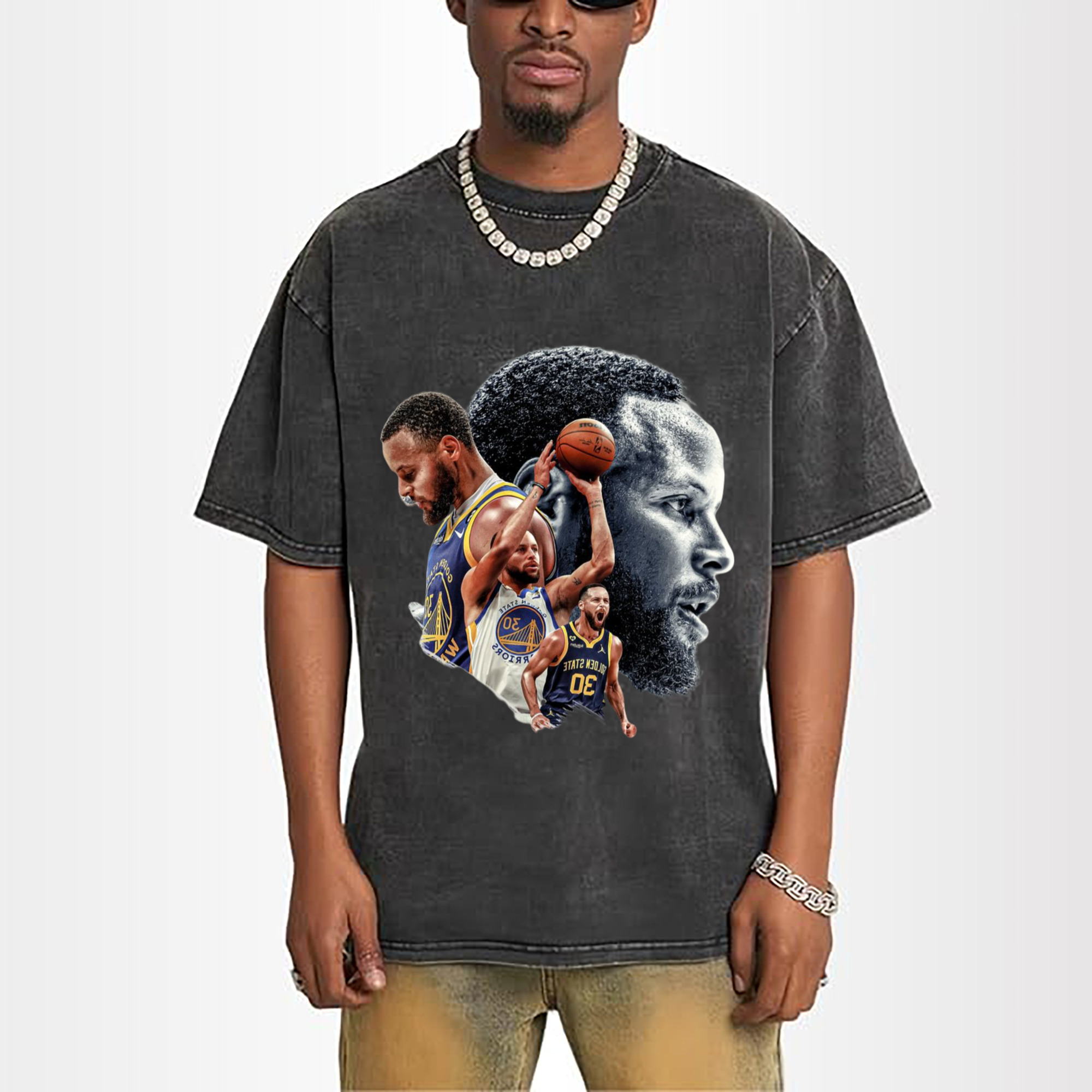 Golden State Warriors Stephen Curry #30  collage style T‑shirt