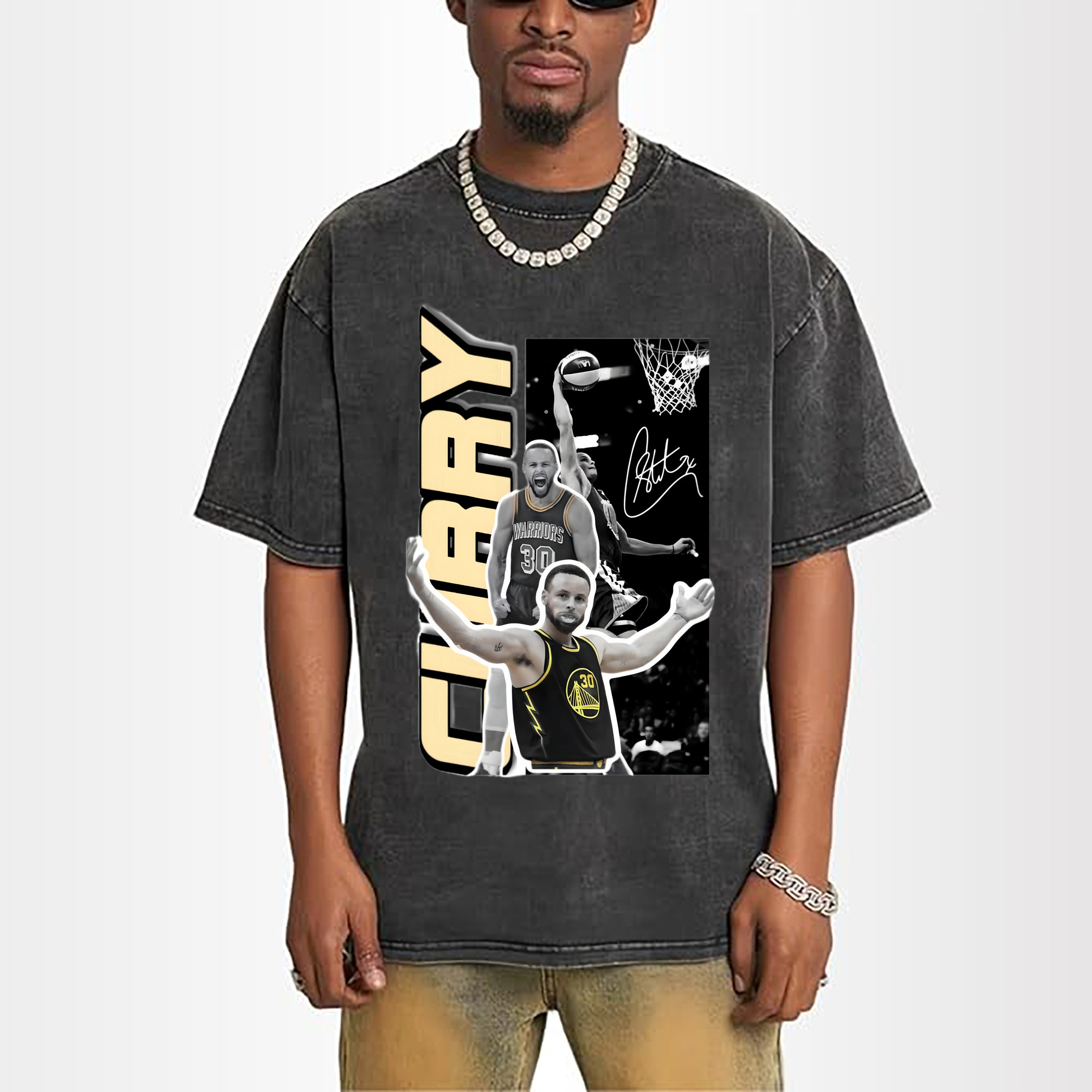 Golden State Warriors Stephen Curry shrug graphic T‑ShirtT-shirt