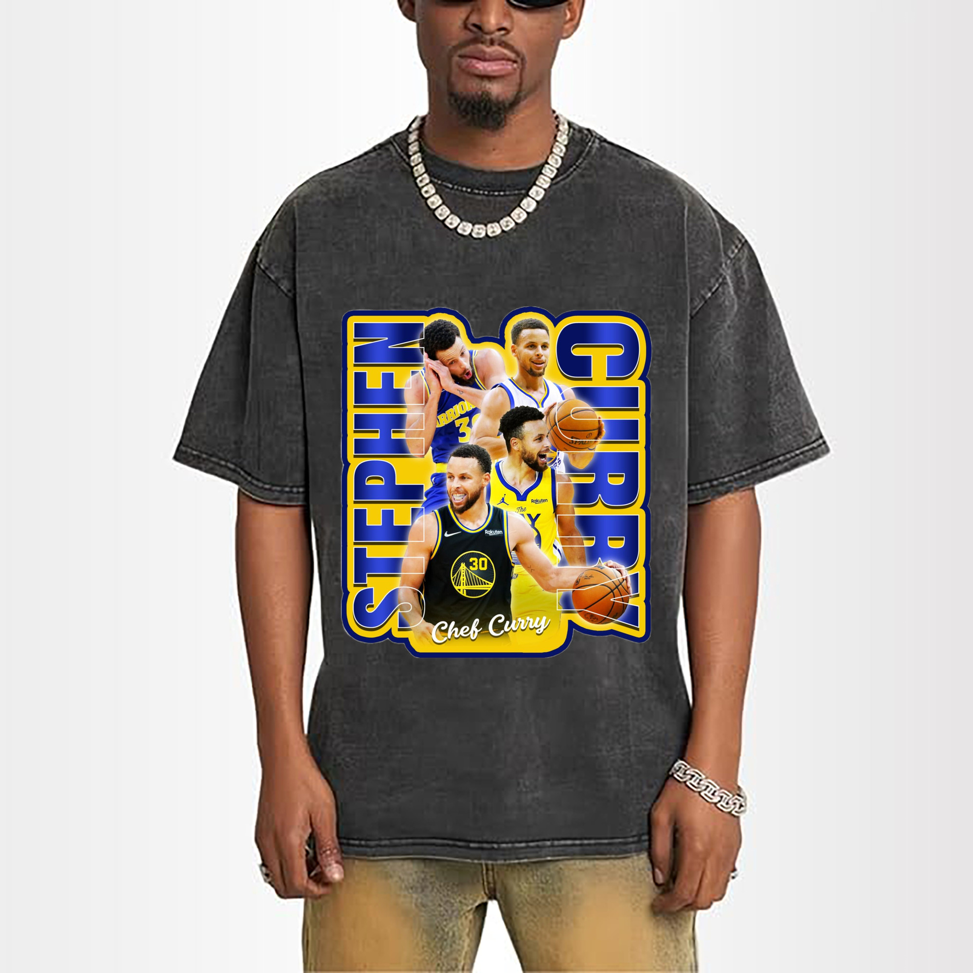 Steph Curry Golden State Warriors  collage t-shirt