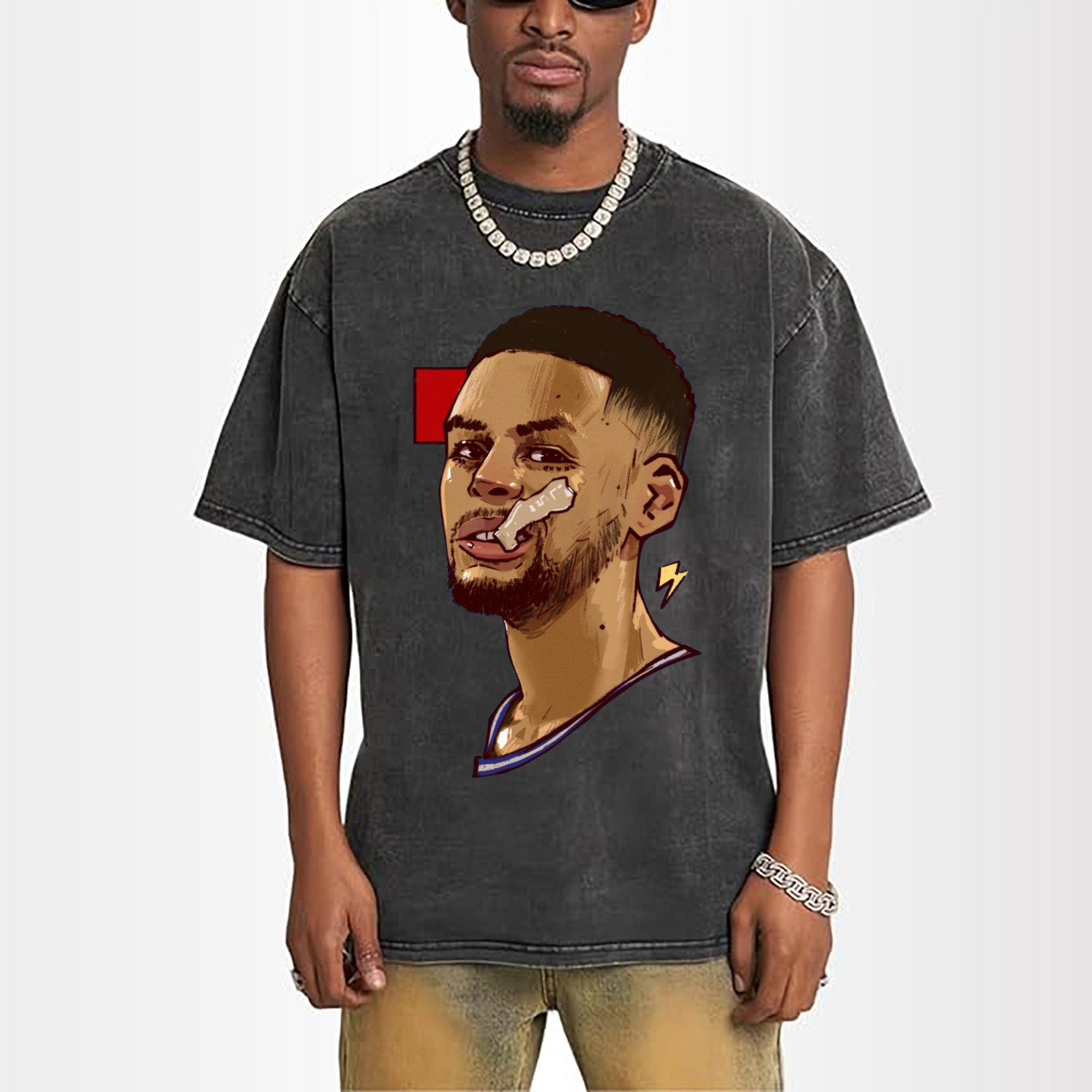 Steph Curry Golden State Warriors Cartoon profile picture t-shirt