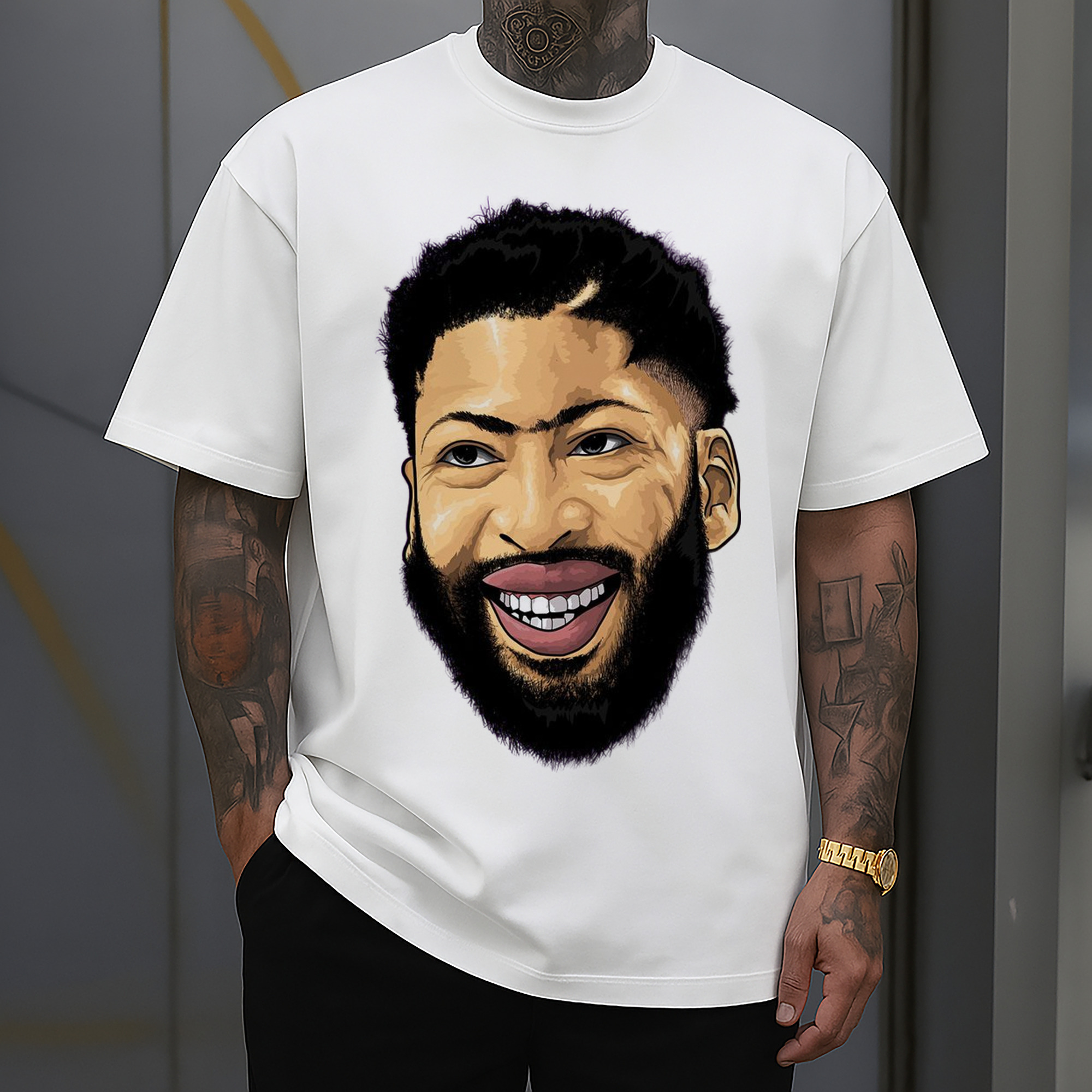 Anthony Davis Mavericks  Warriors Cartoon profile picture t-shirt